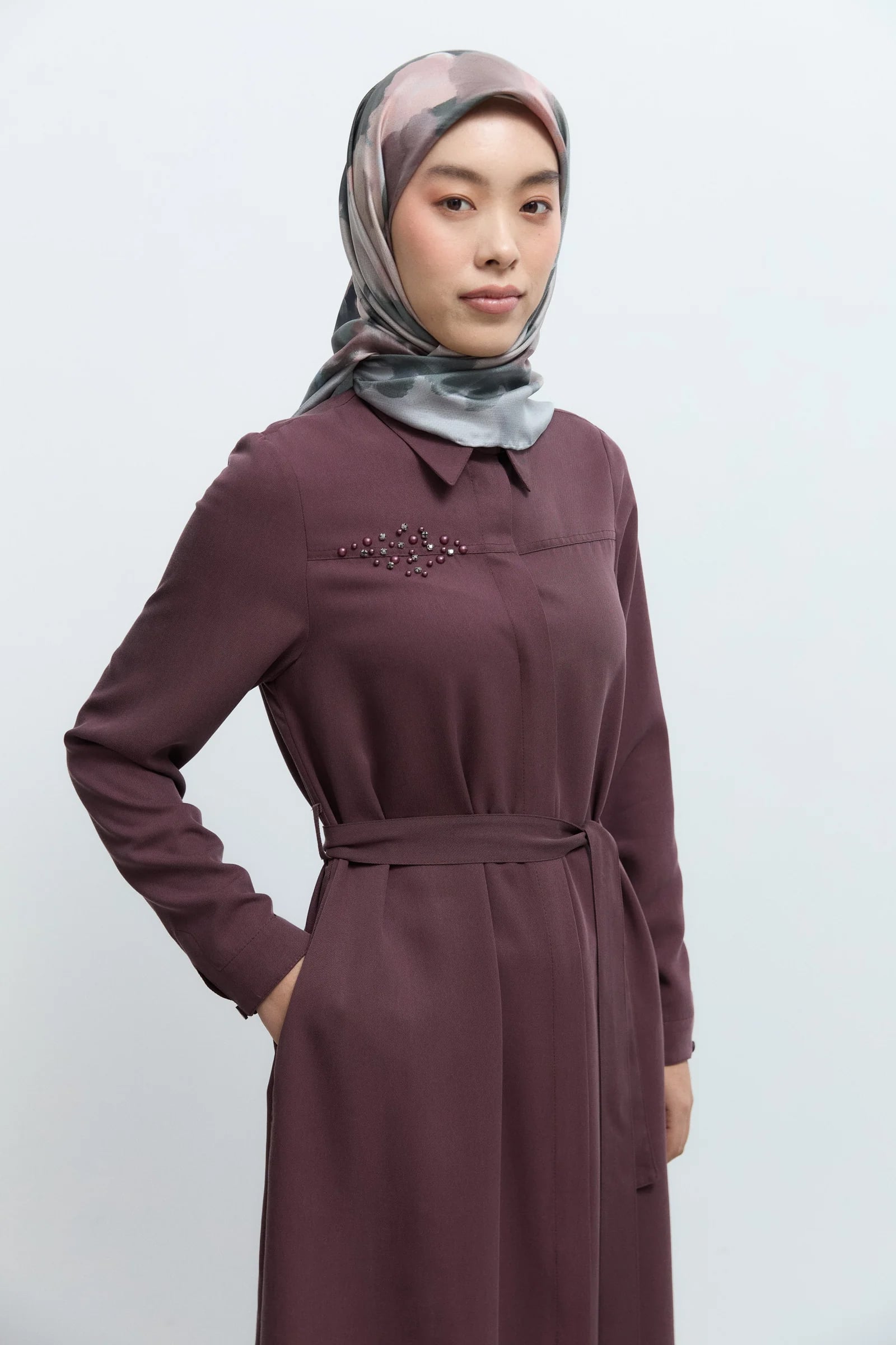 Beli Kemerli Tunik - Mürdüm