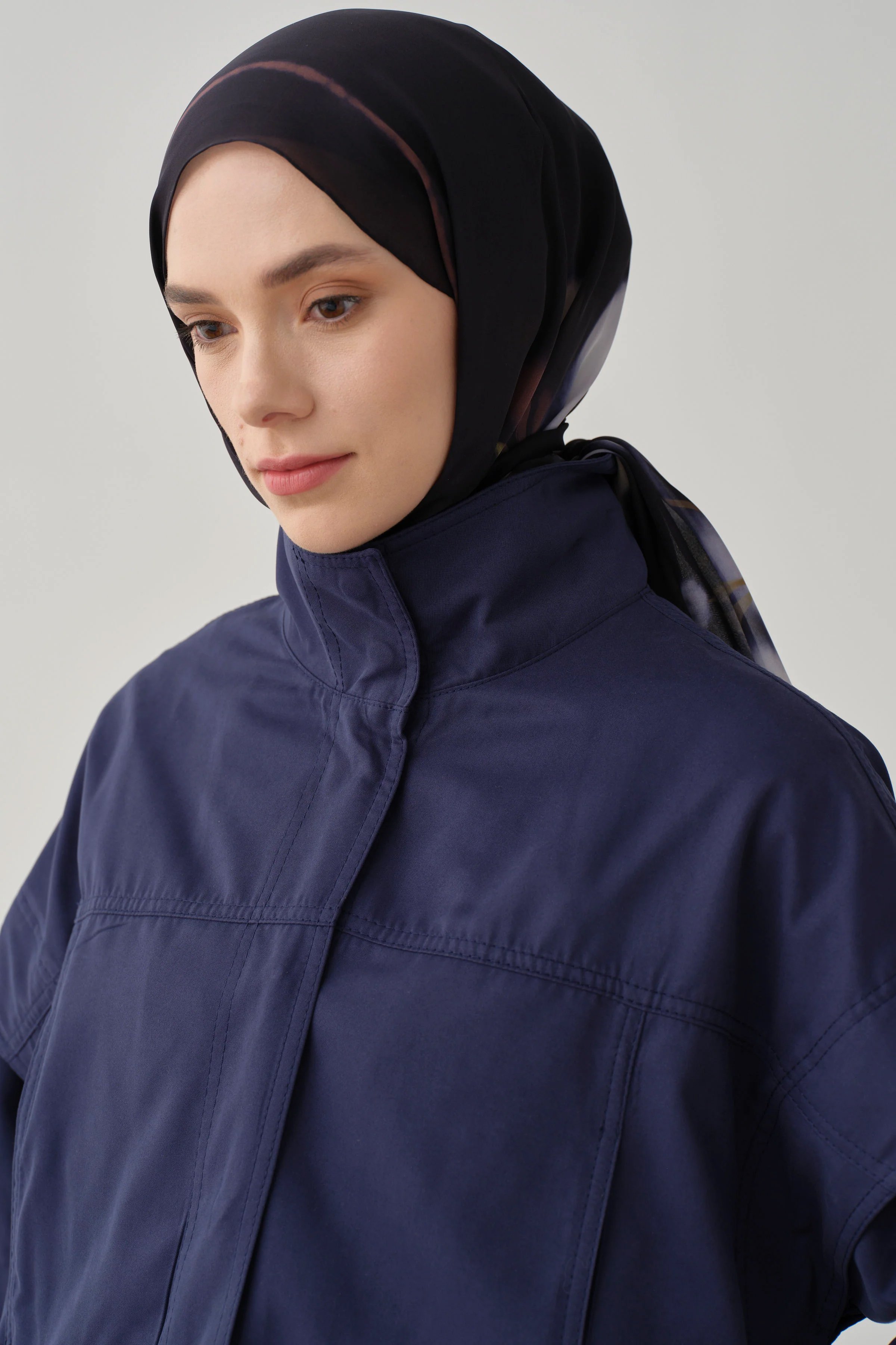 Beli Lastikli Crop Ceket - Lacivert