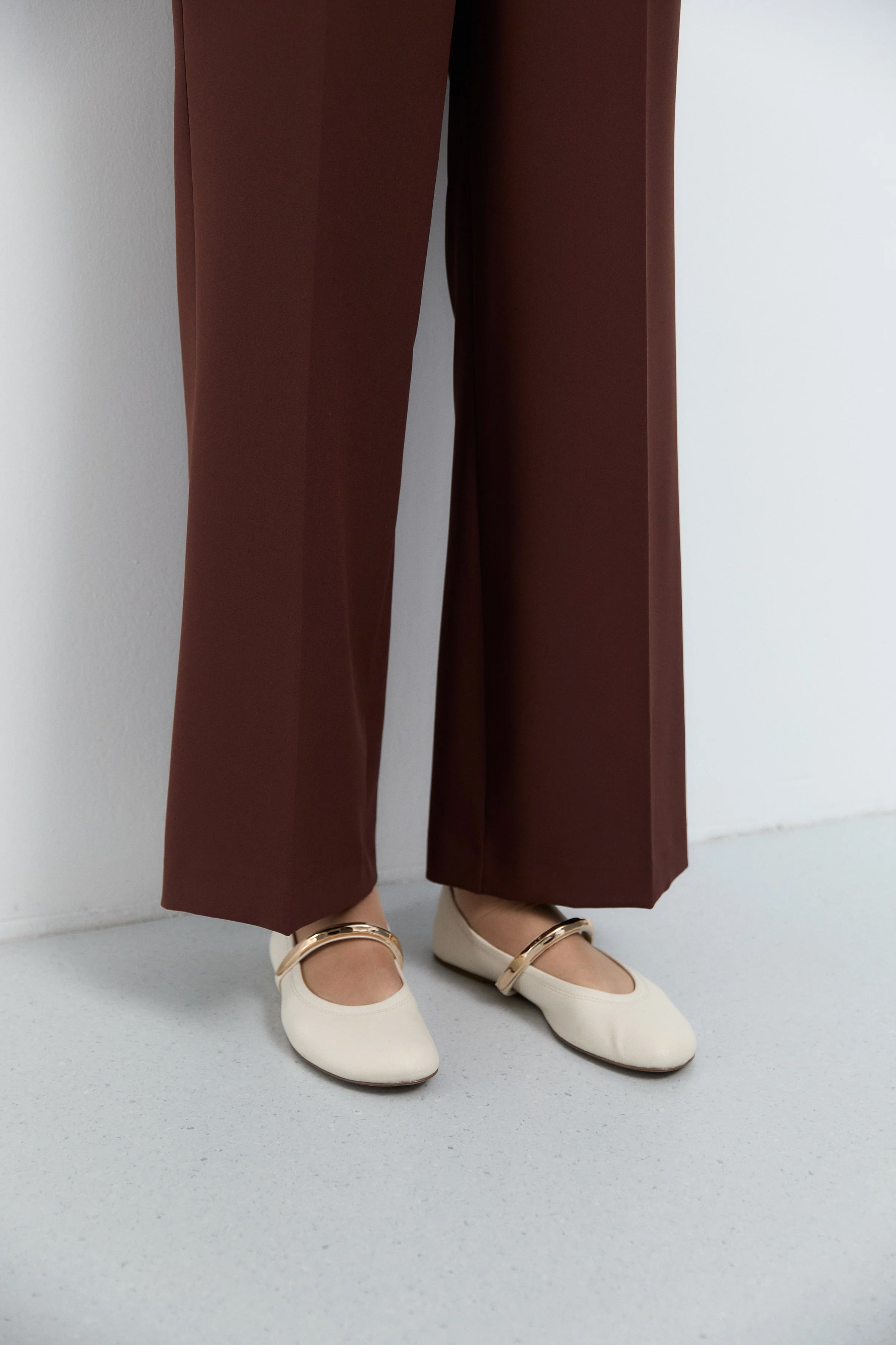 Beli Lastikli Culotte Pantolon - Kahve