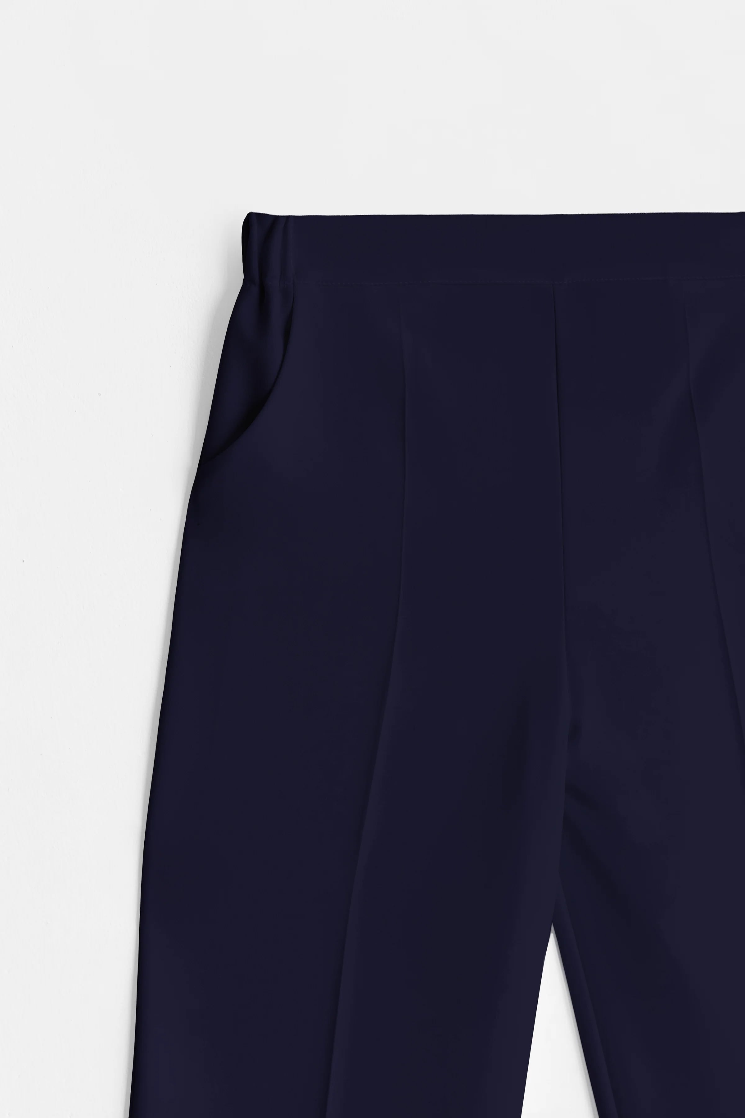 Beli Lastikli Culotte Pantolon - Lacivert