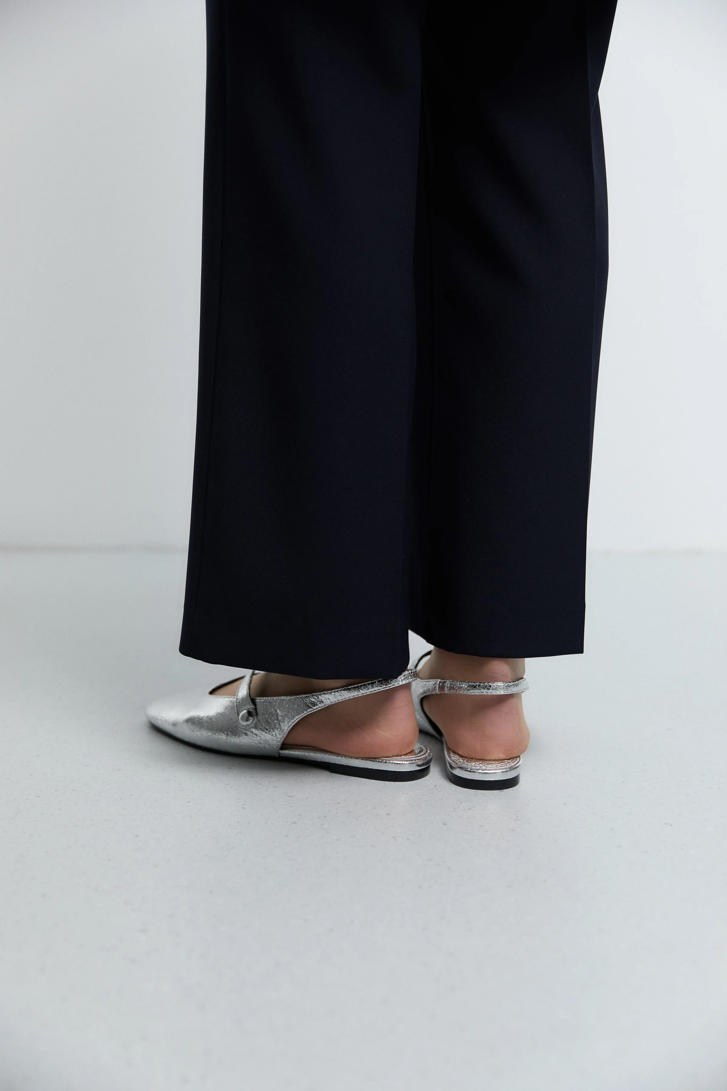 Beli Lastikli Culotte Pantolon - Lacivert