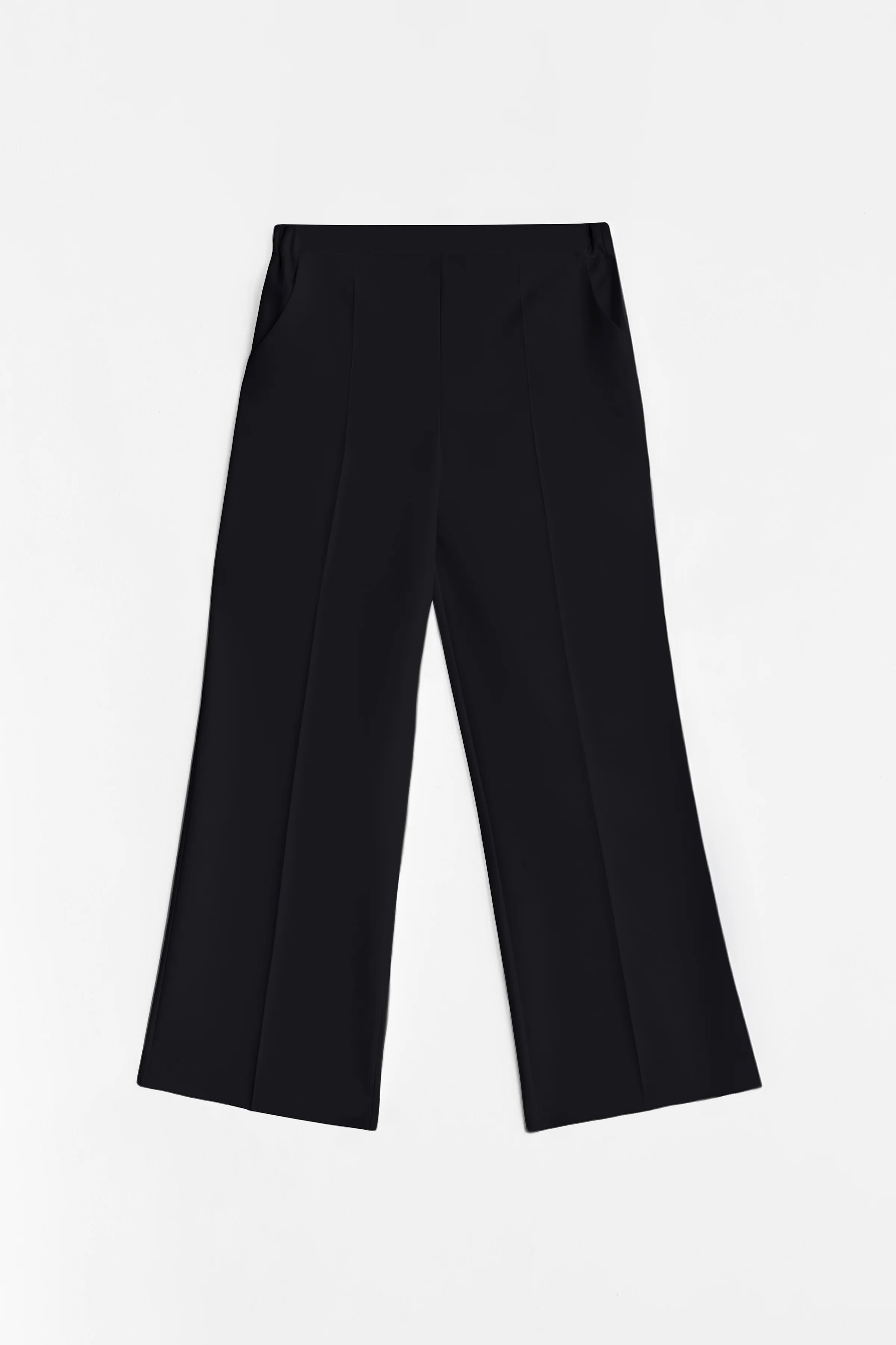 Beli Lastikli Culotte Pantolon - Siyah