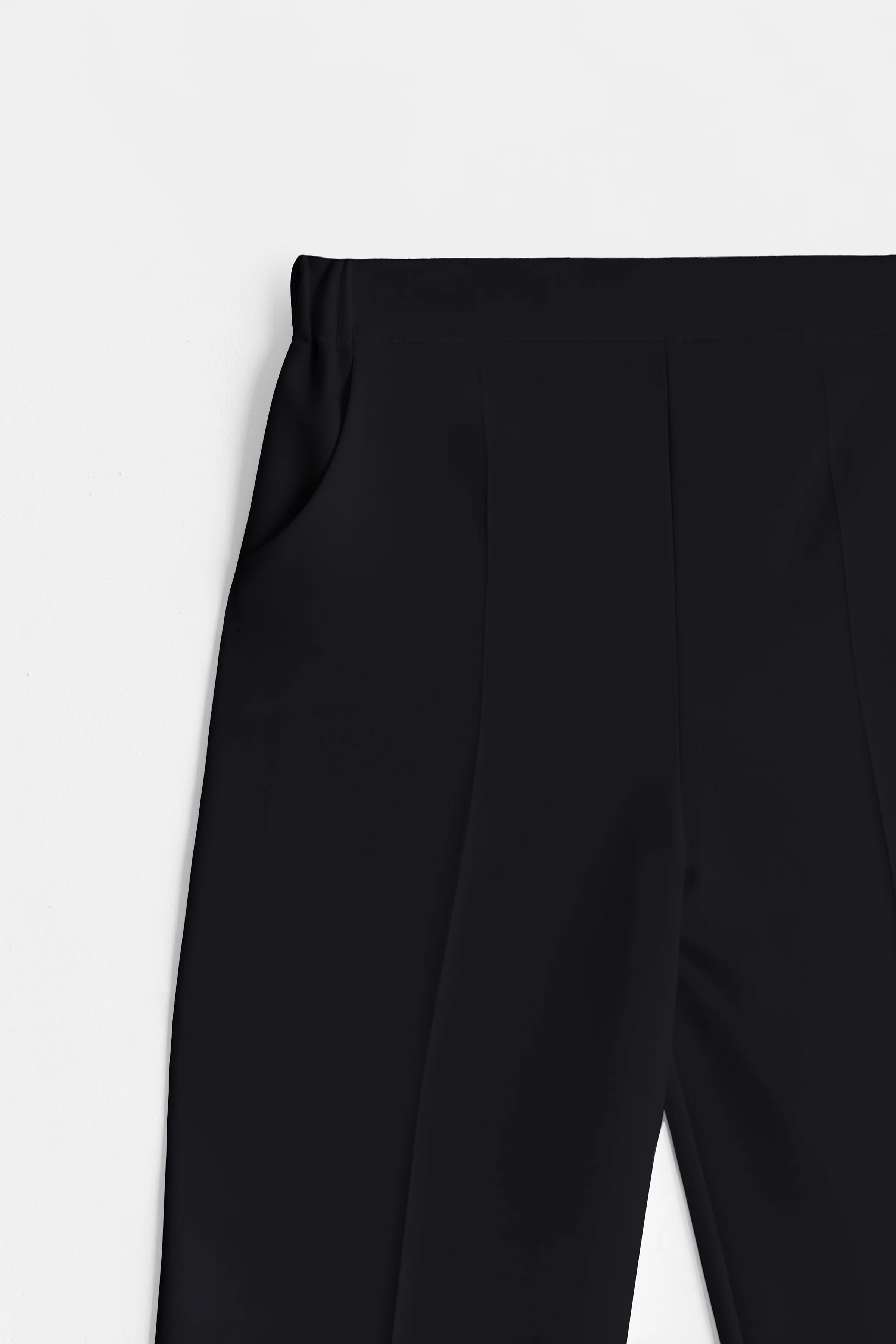 Beli Lastikli Culotte Pantolon - Siyah
