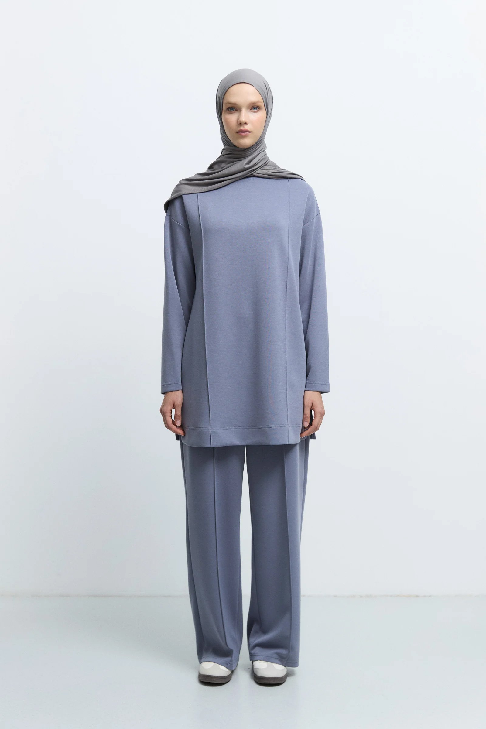 Bisiklet Yaka Tunik - İndigo