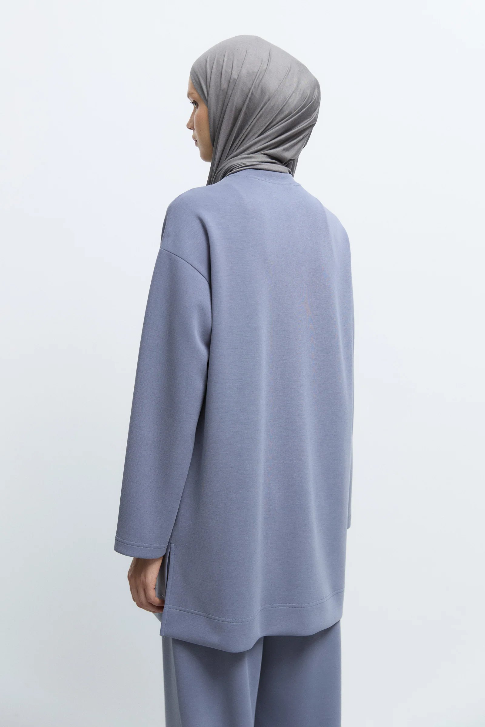 Bisiklet Yaka Tunik - İndigo