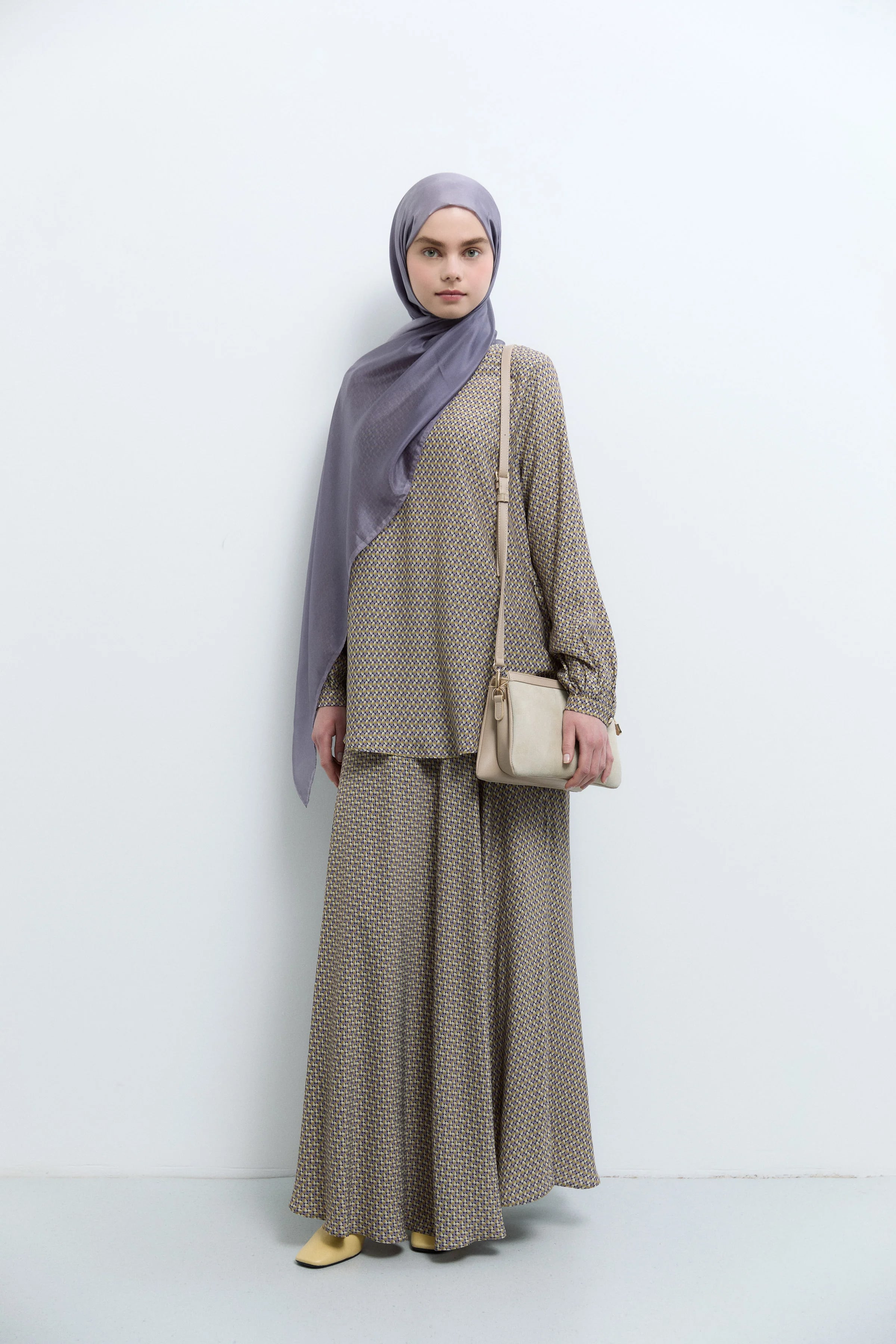Desenli Bluz - Olive