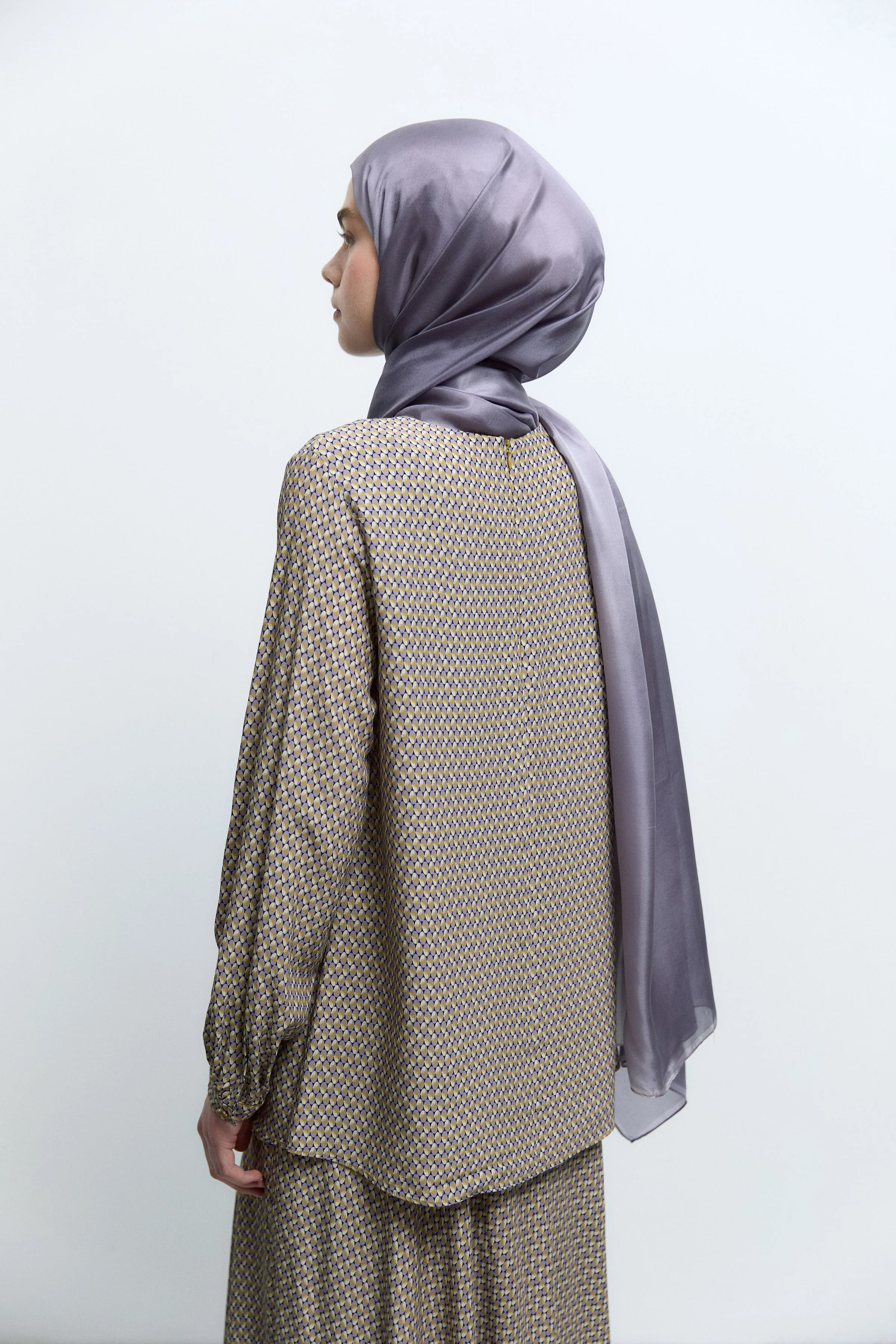 Desenli Bluz - Olive