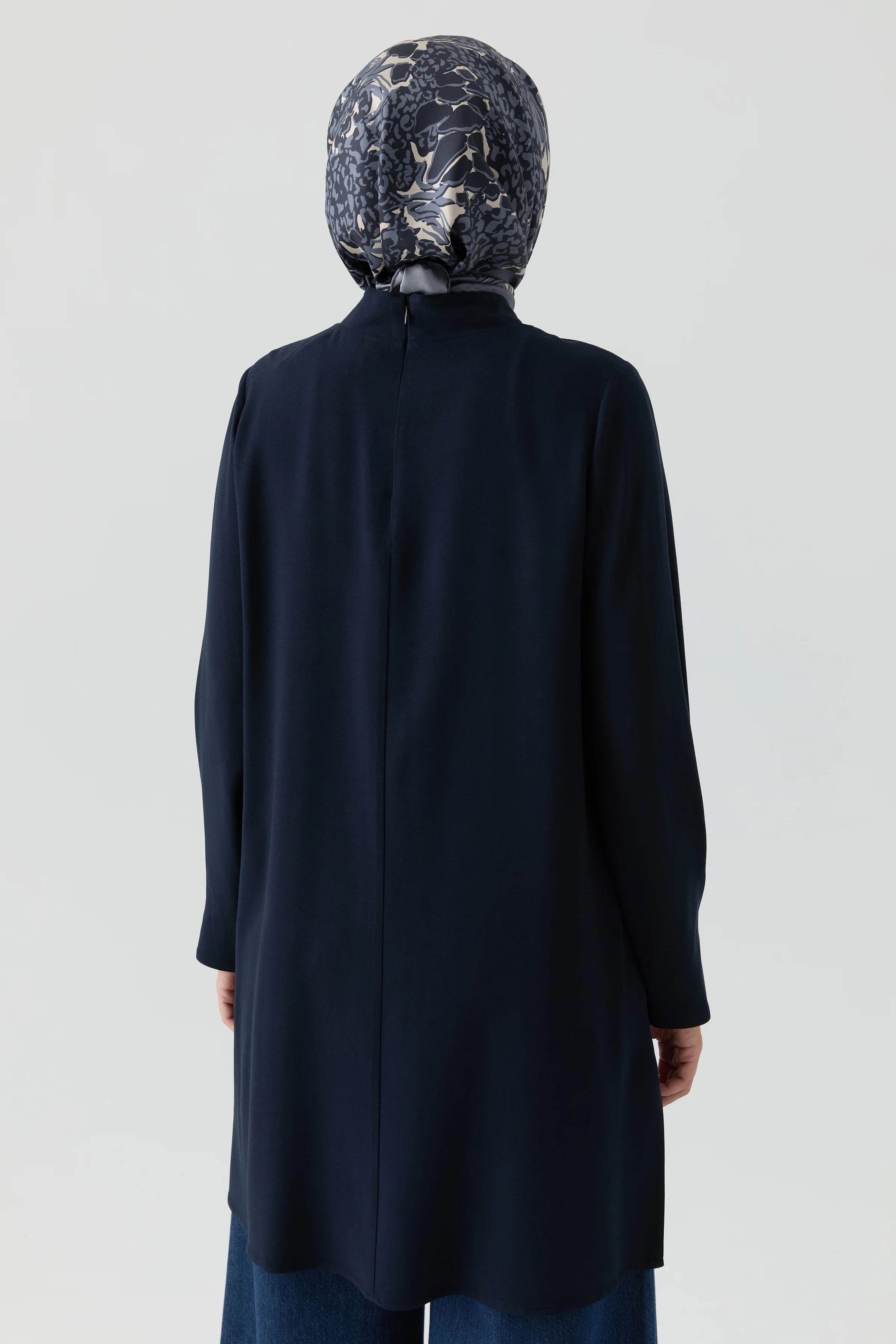 Dik Yakalı Tunik - Lacivert