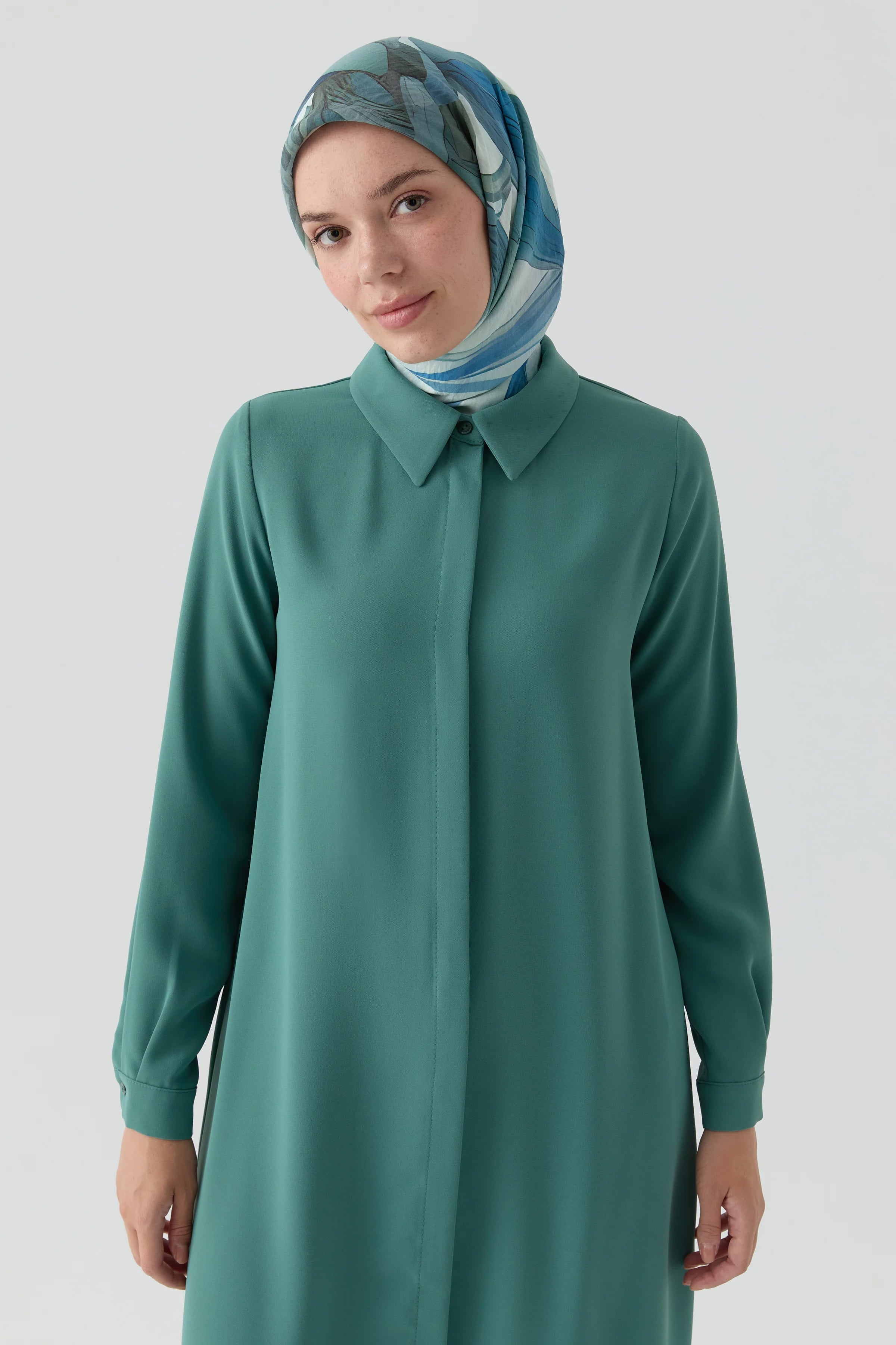 Gizli Patlı Basıc Tunik - Mint