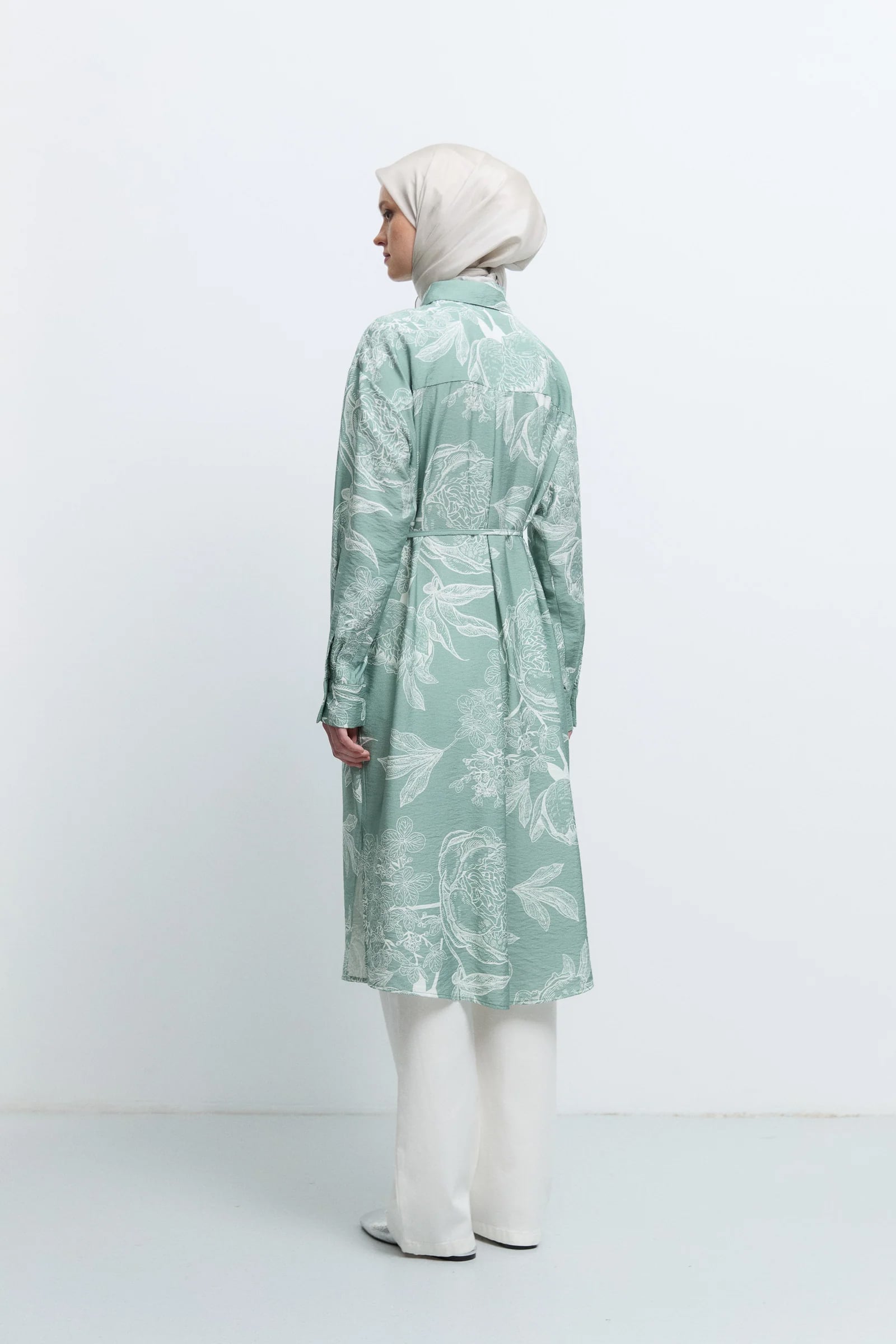 Gömlek Yaka Tunik - Mint