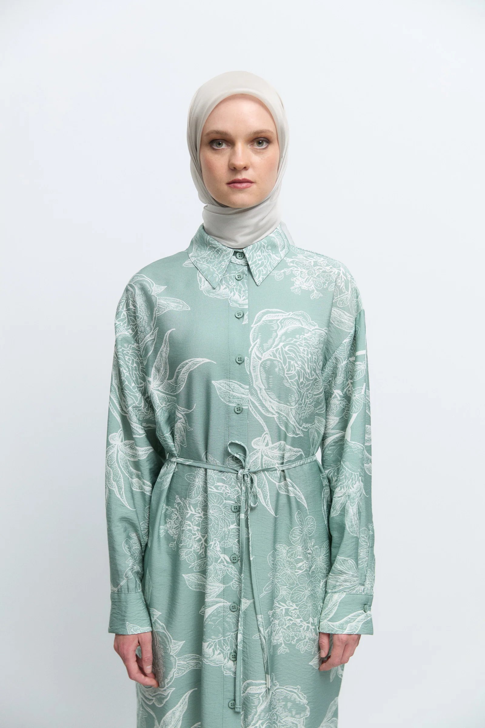 Gömlek Yaka Tunik - Mint