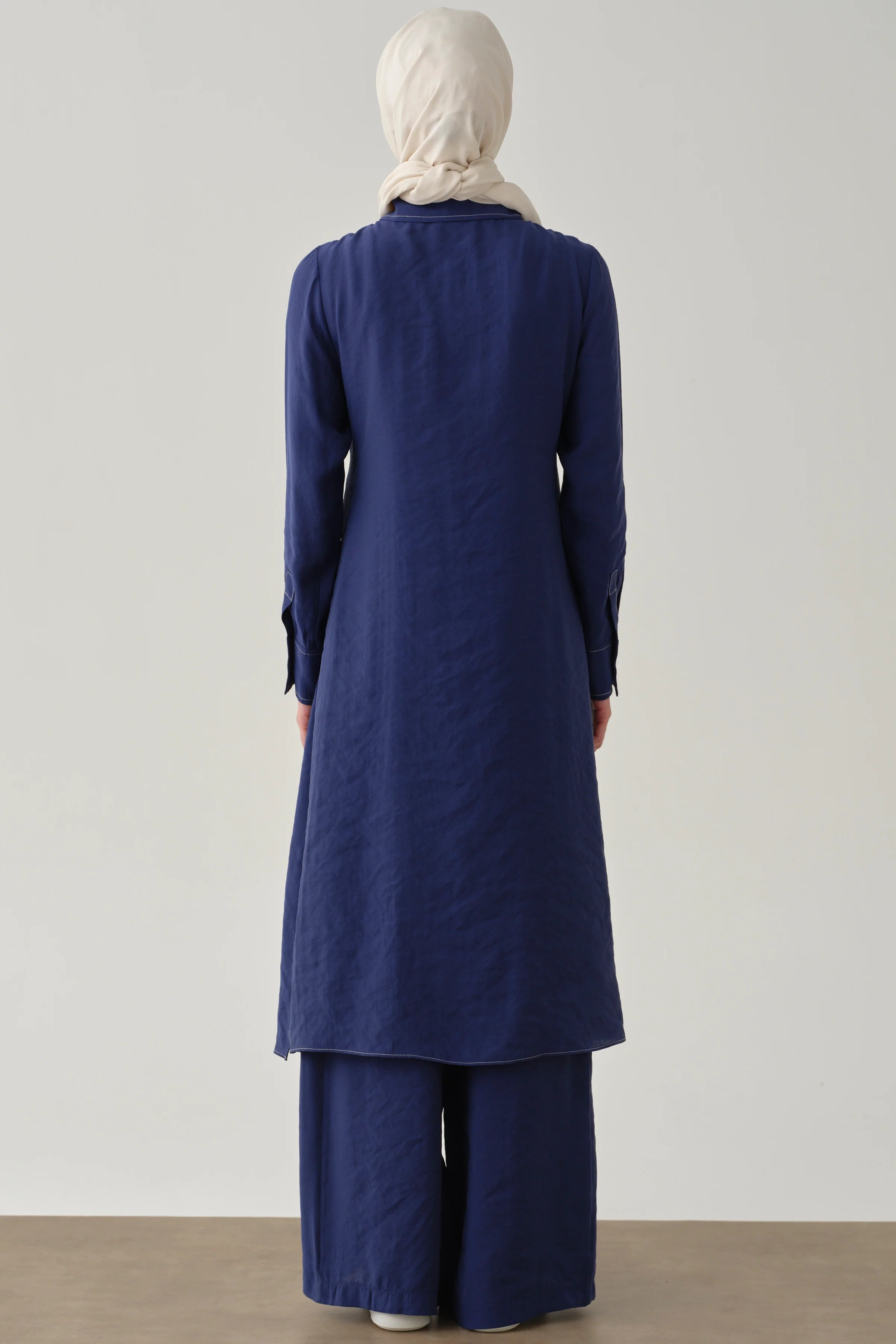 Kemerli Tunik Pantolon Takım - Lacivert