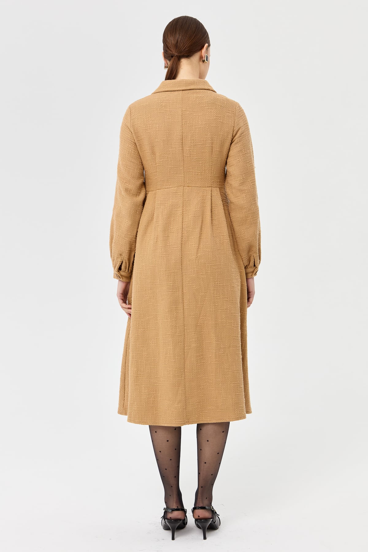 Önü Düğmeli Chanel Trenç - Camel