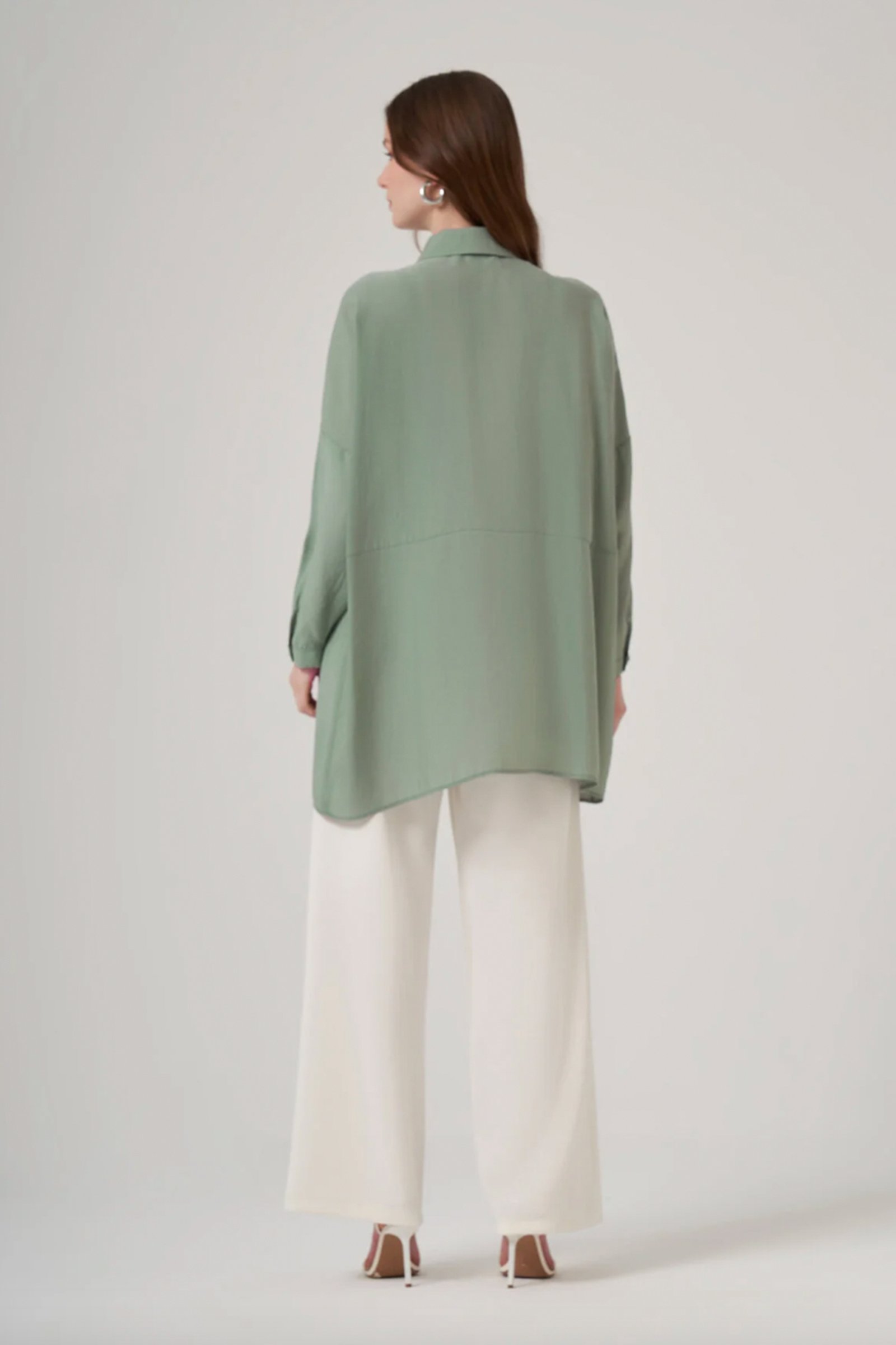 Oversize Gömlek - Küf Yeşili