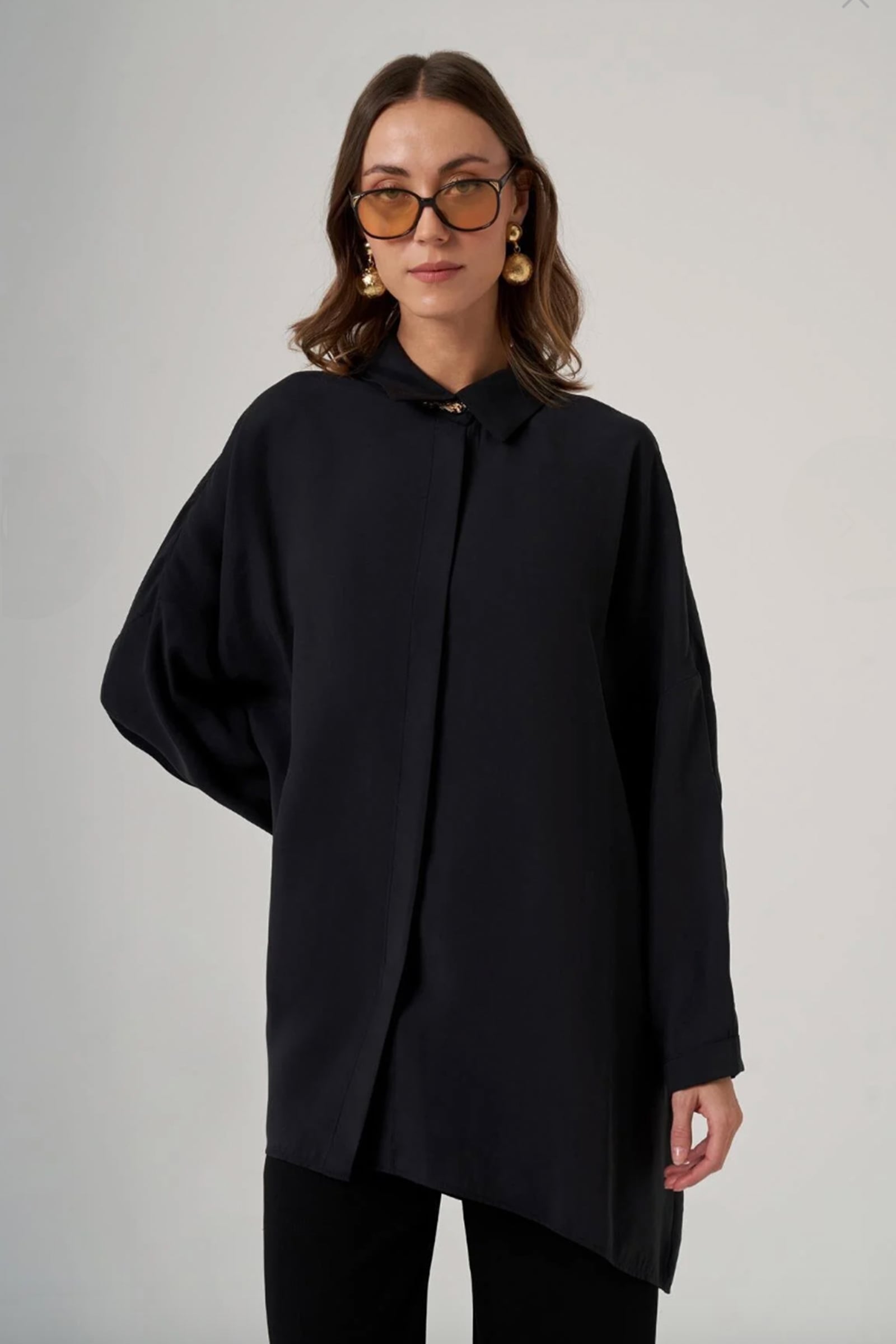 Oversize Gömlek - Siyah