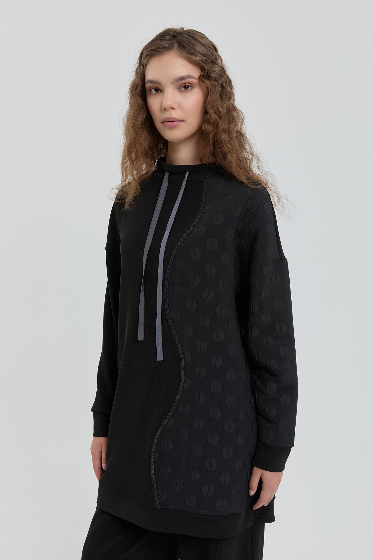 Oversize Örme Pantolon Tunik Takım - Siyah