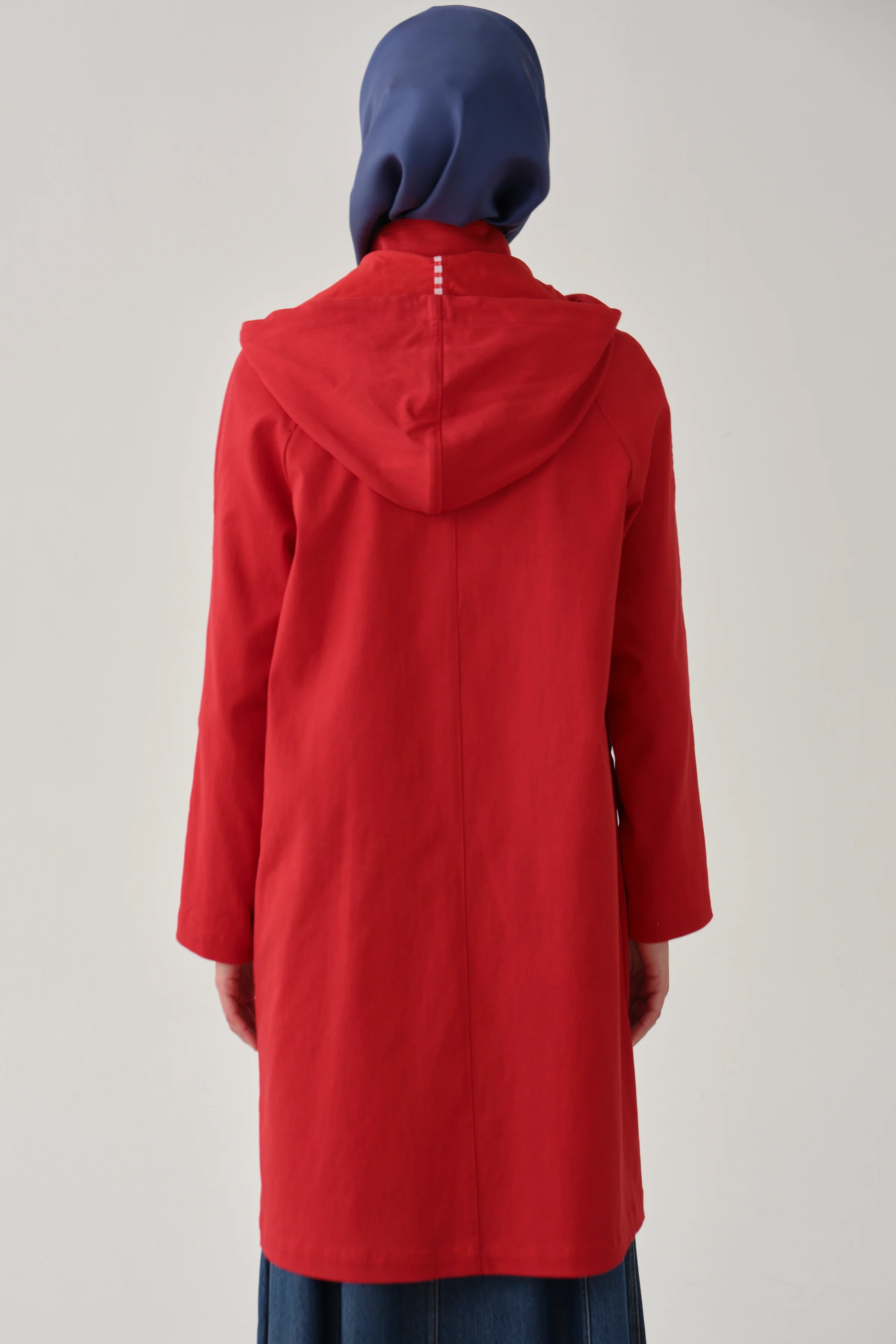 Reglan Kollu Yağmurluk - Mercan