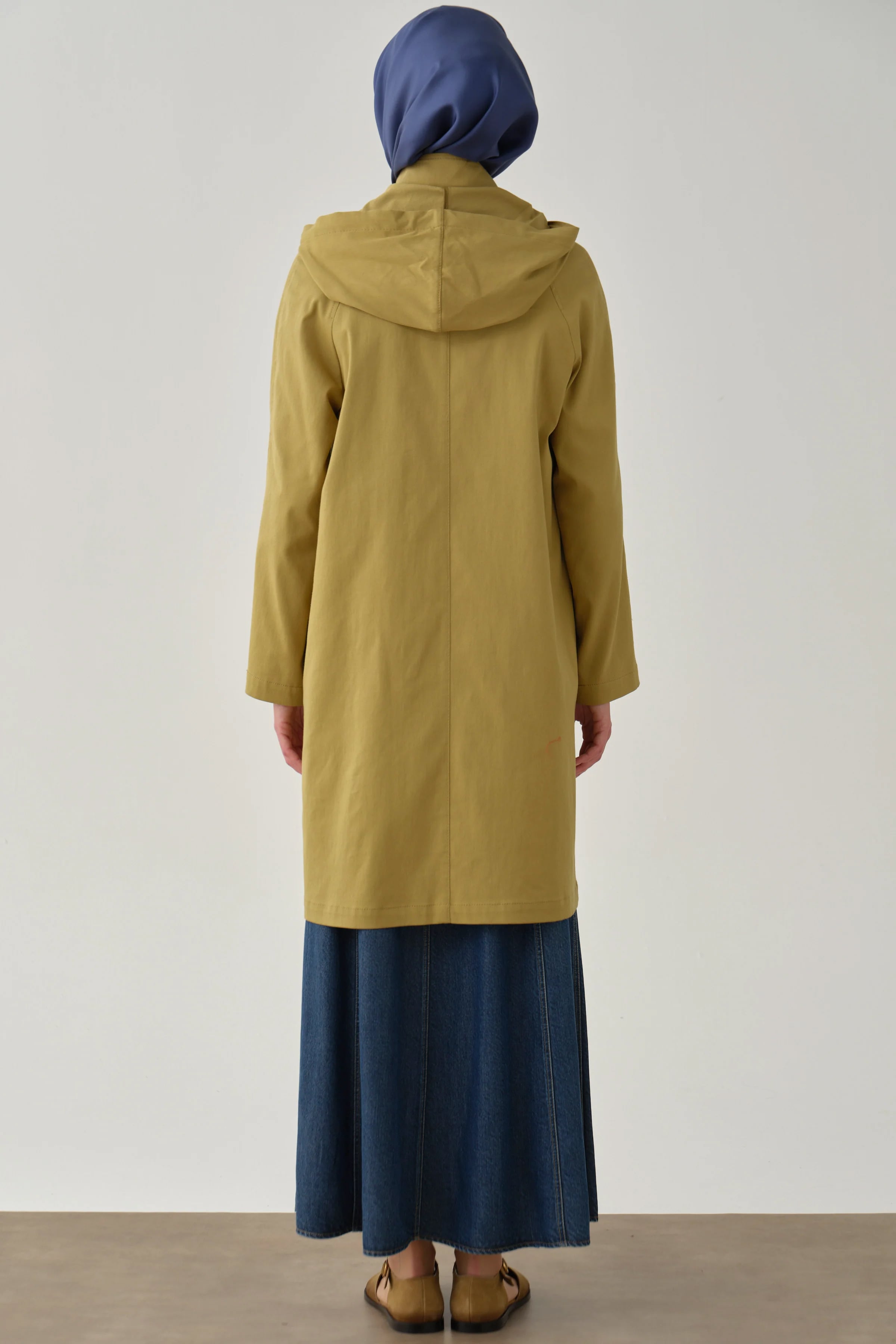 Reglan Kollu Yağmurluk - Olive