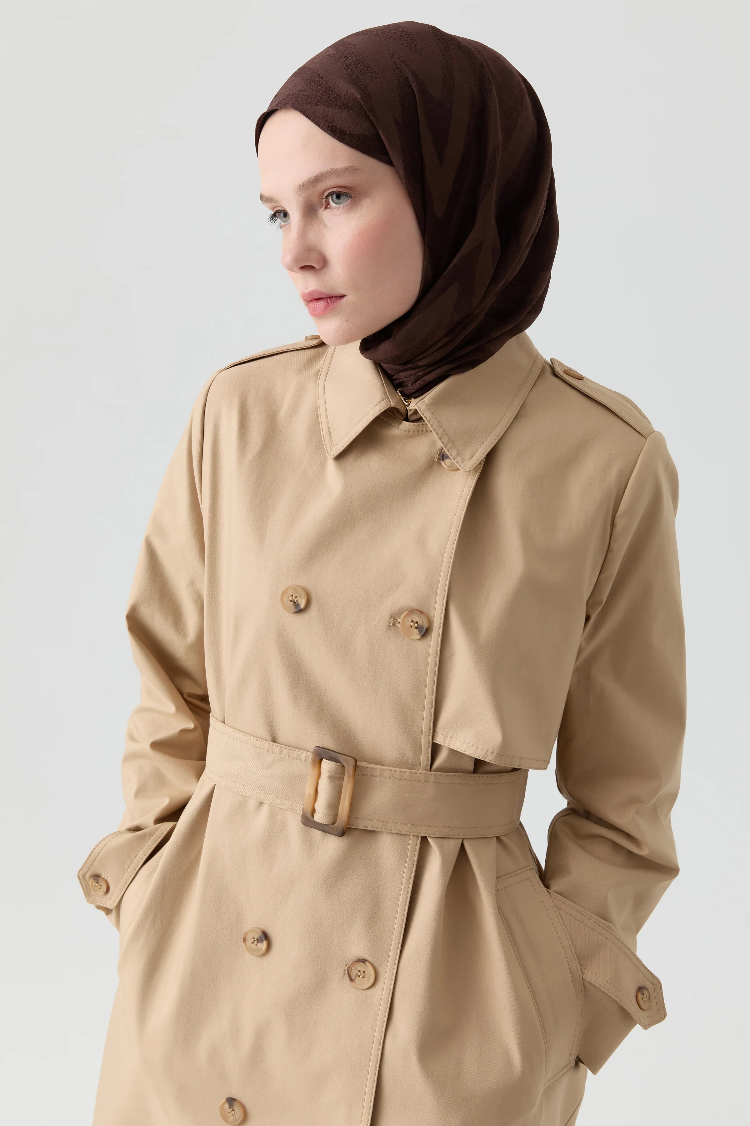 Rüzgarlık Detaylı Trençkot - Camel