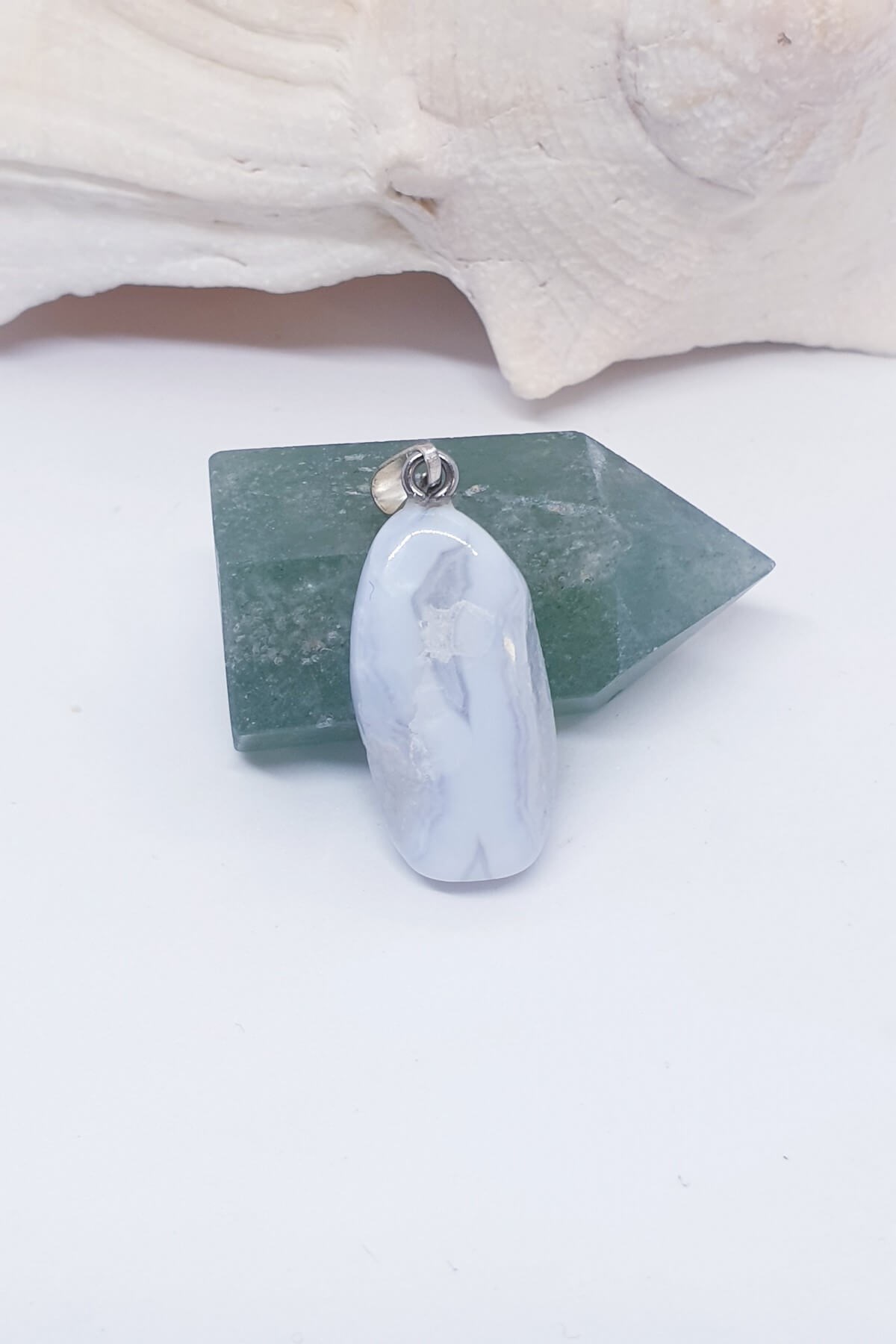 4-6 GR Mavi Dantel Akik Kolye Ucu