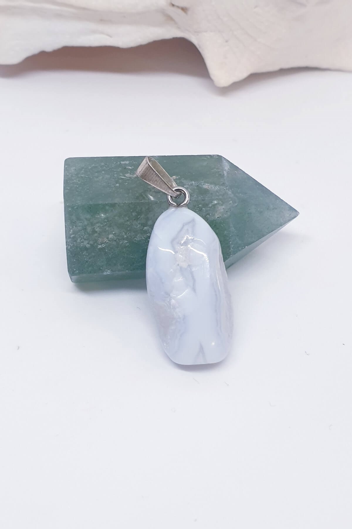 4-6 GR Mavi Dantel Akik Kolye Ucu