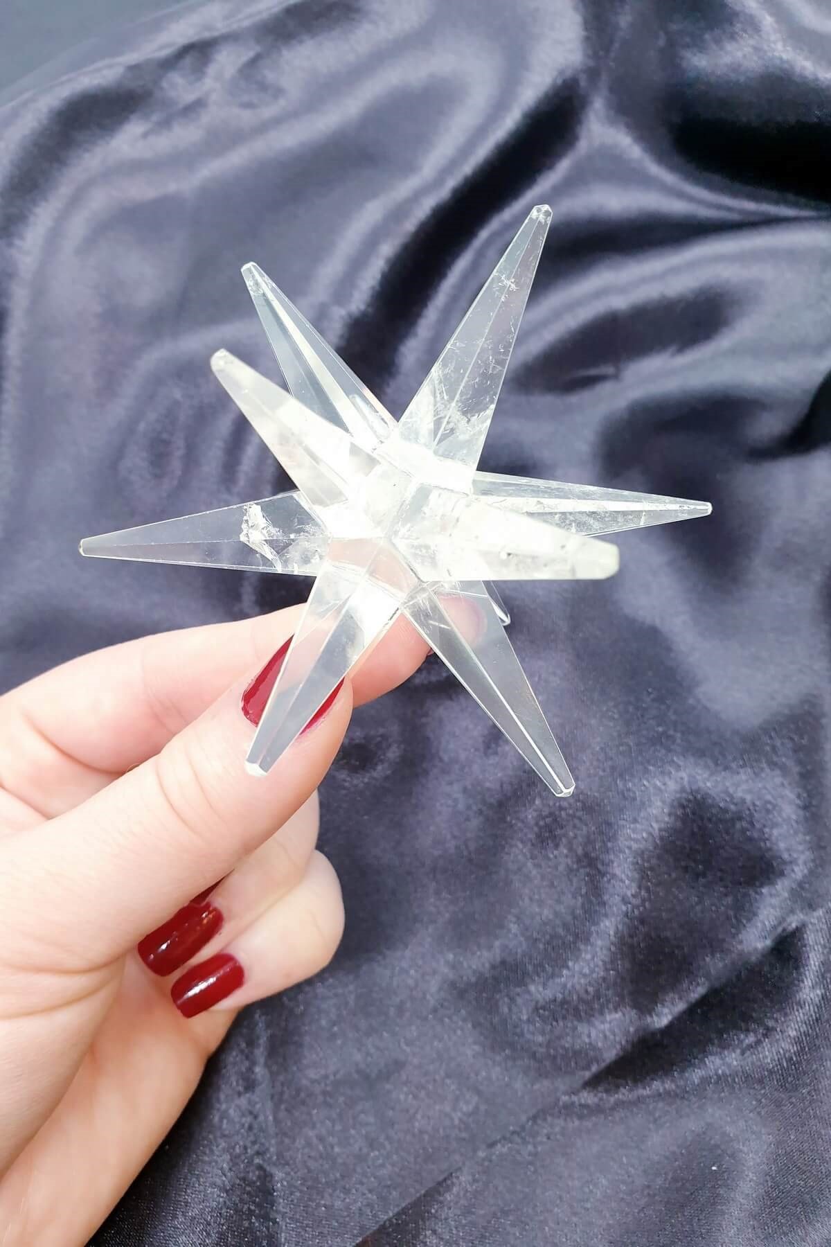 12 Noktalı Merkaba Yıldızı Kristal Doğal Taş