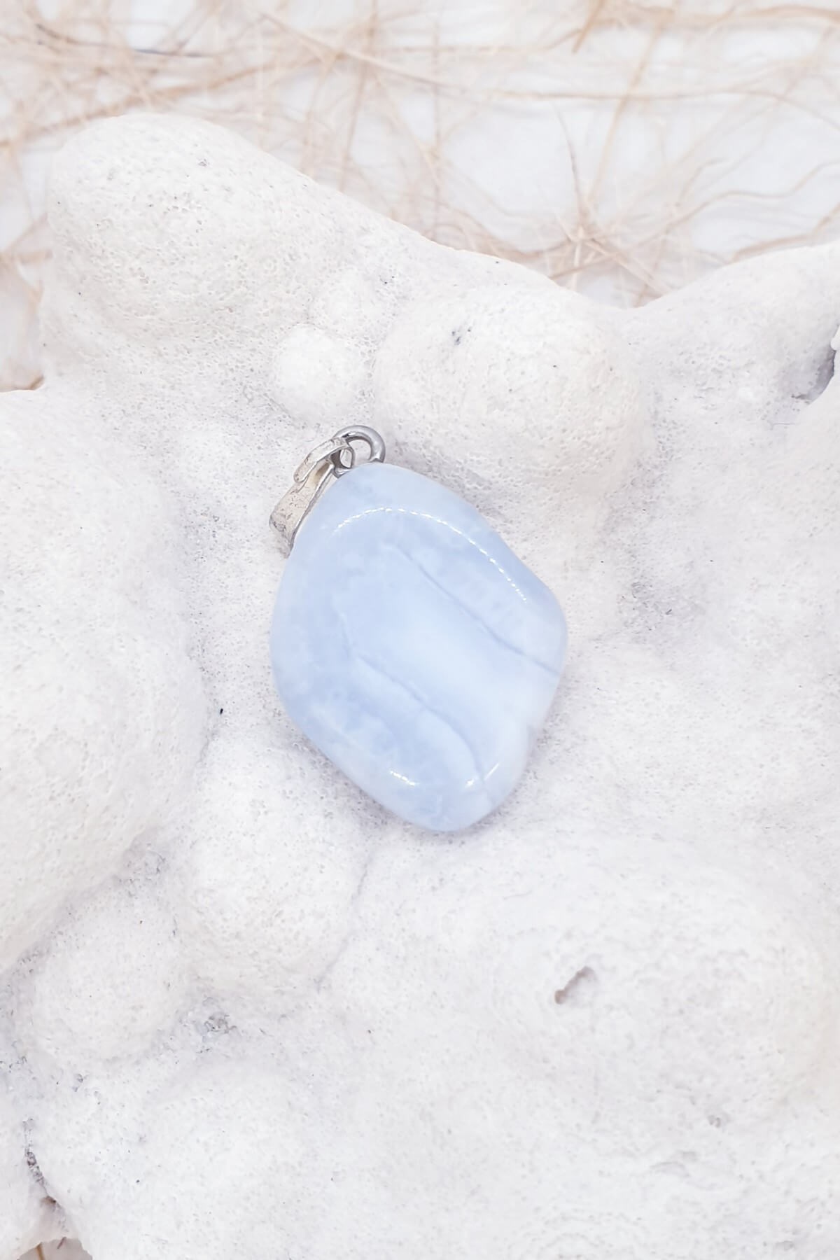 4-6 GR Mavi Dantel Akik Kolye Ucu