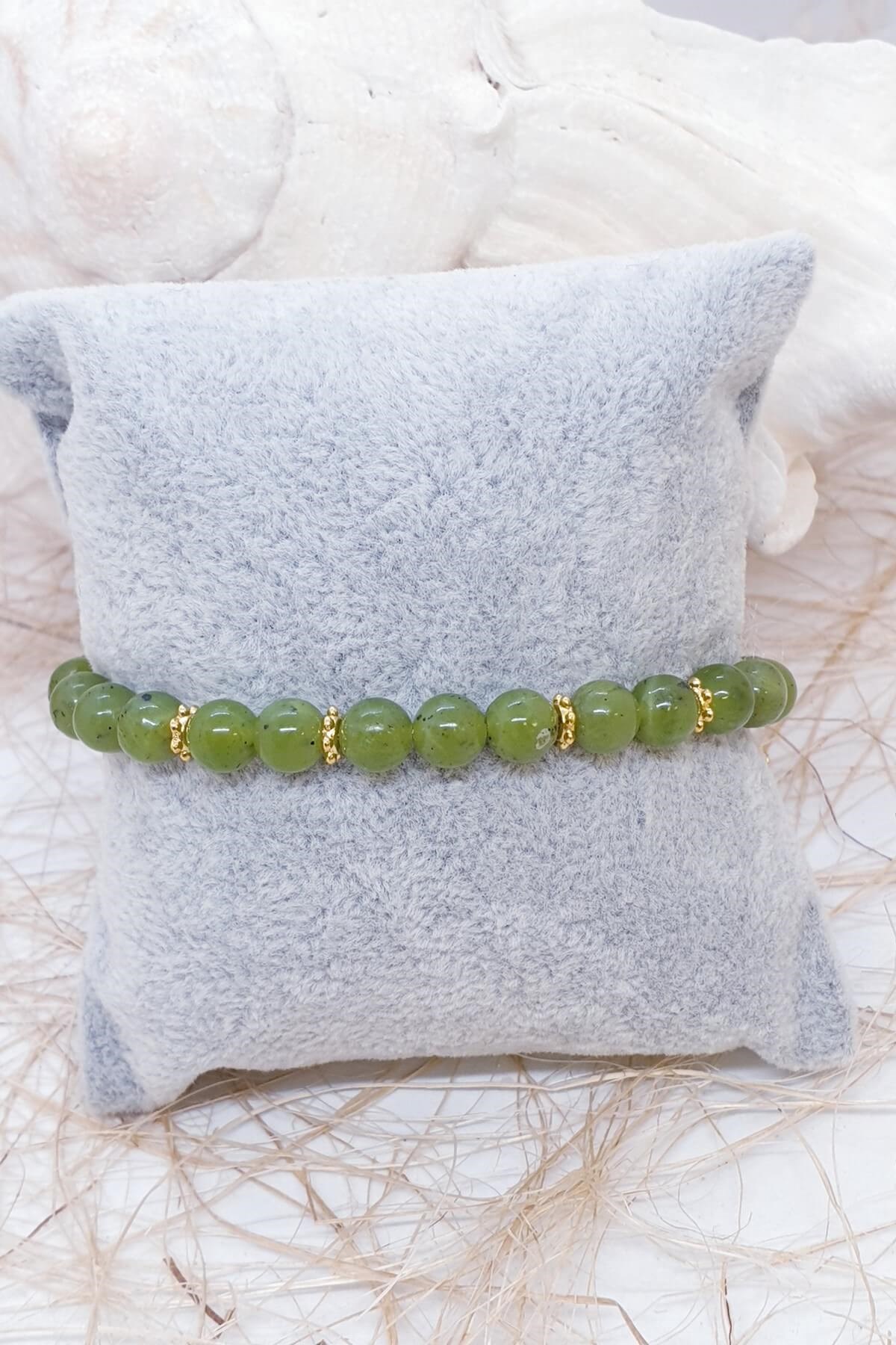 6 mm Canada Yeşimi Doğal Taş Bileklik