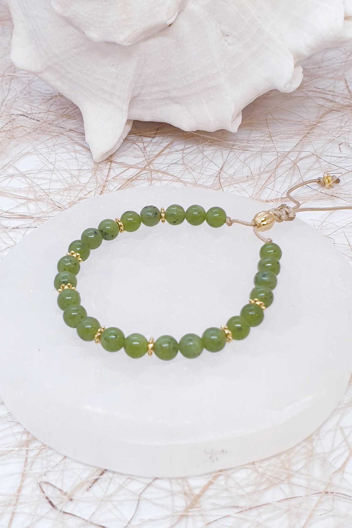 6 mm Canada Yeşimi Doğal Taş Bileklik