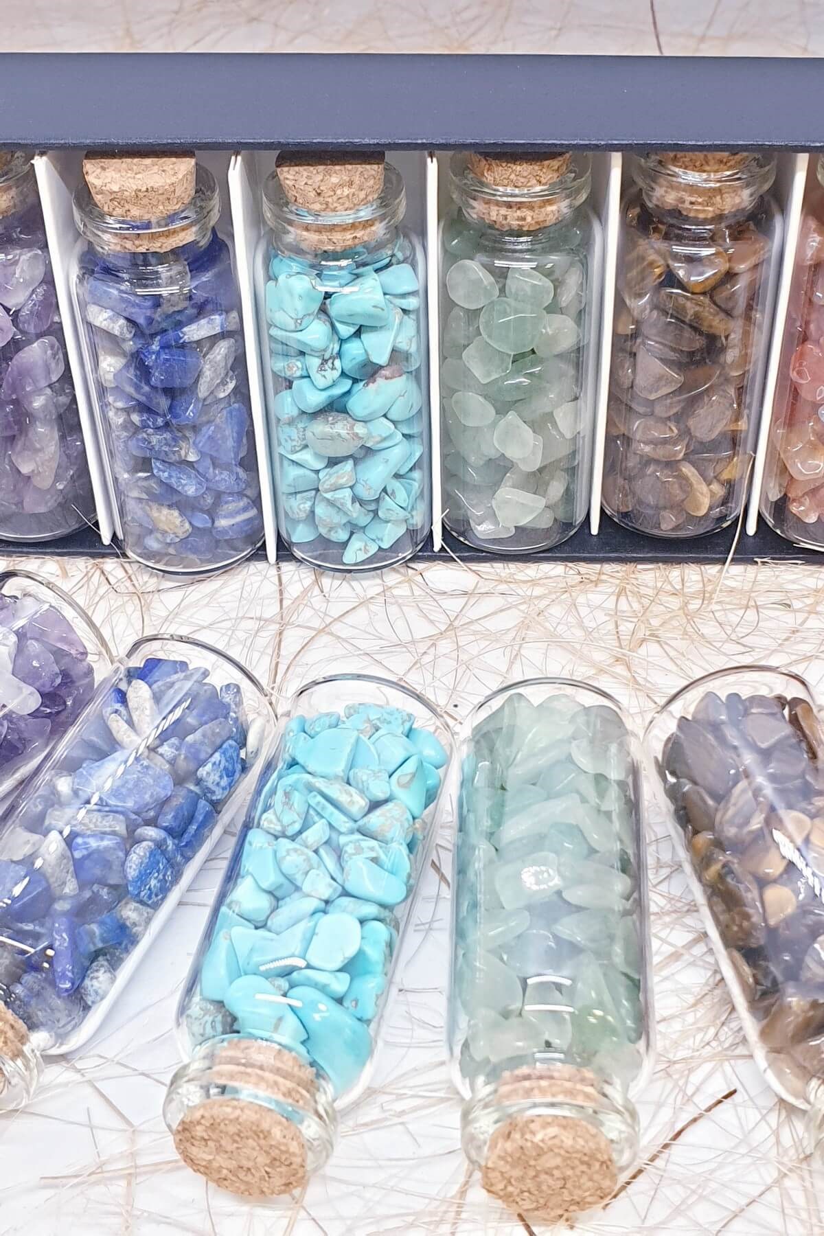 7 çakra Doğal Taş Şifa Şişeleri