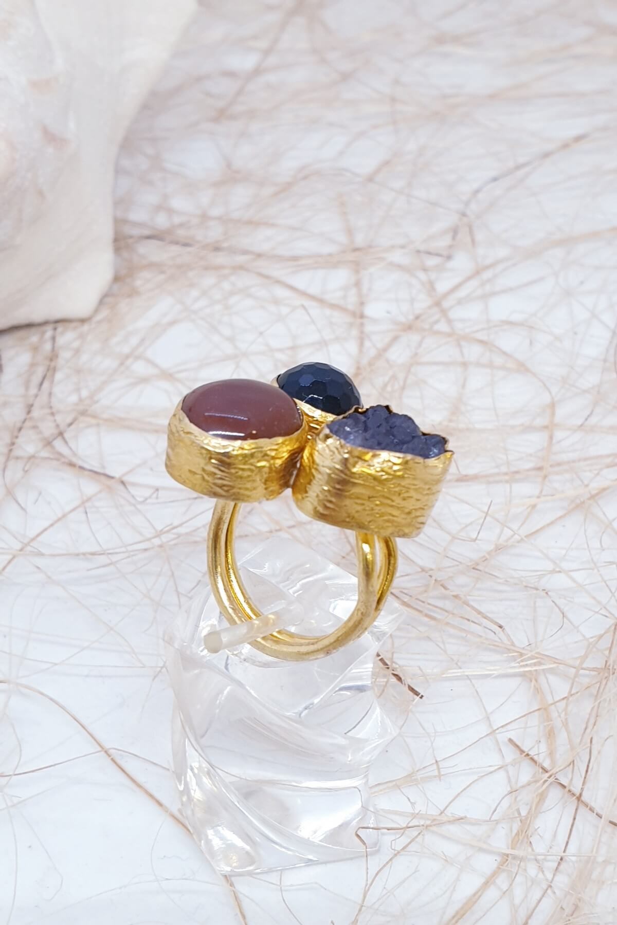 Akik Doğal Taşlı Yüzük