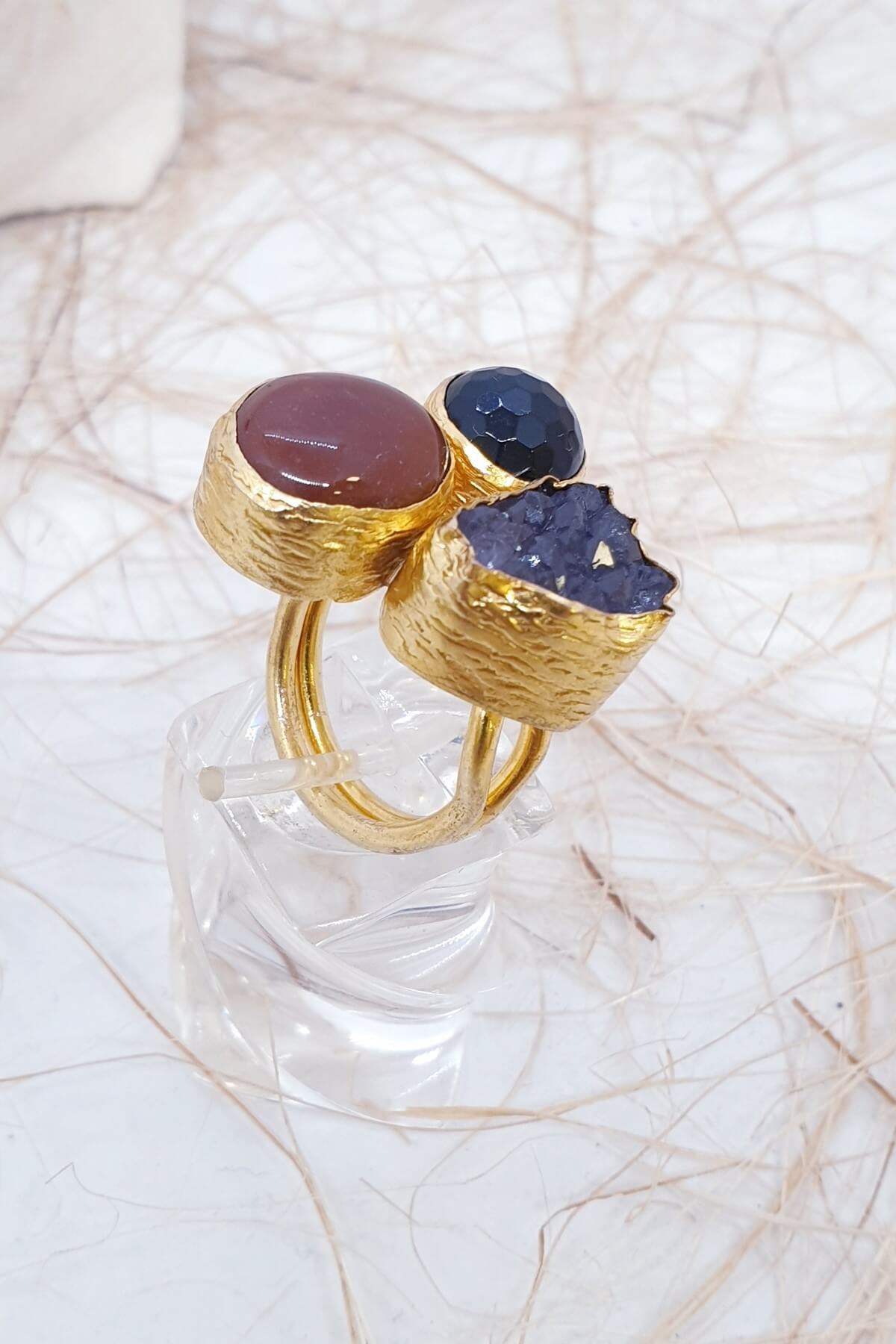 Akik Doğal Taşlı Yüzük