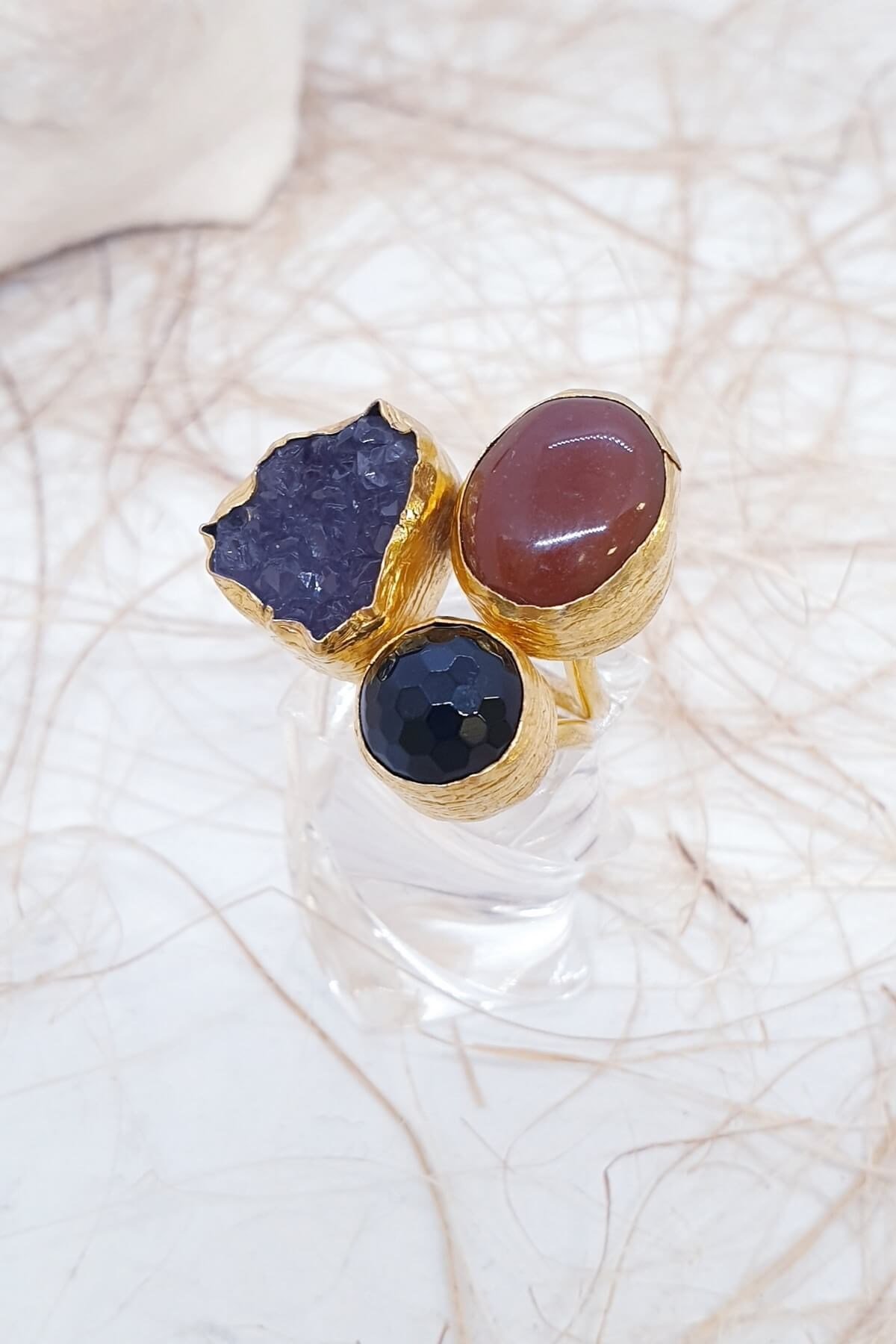 Akik Doğal Taşlı Yüzük