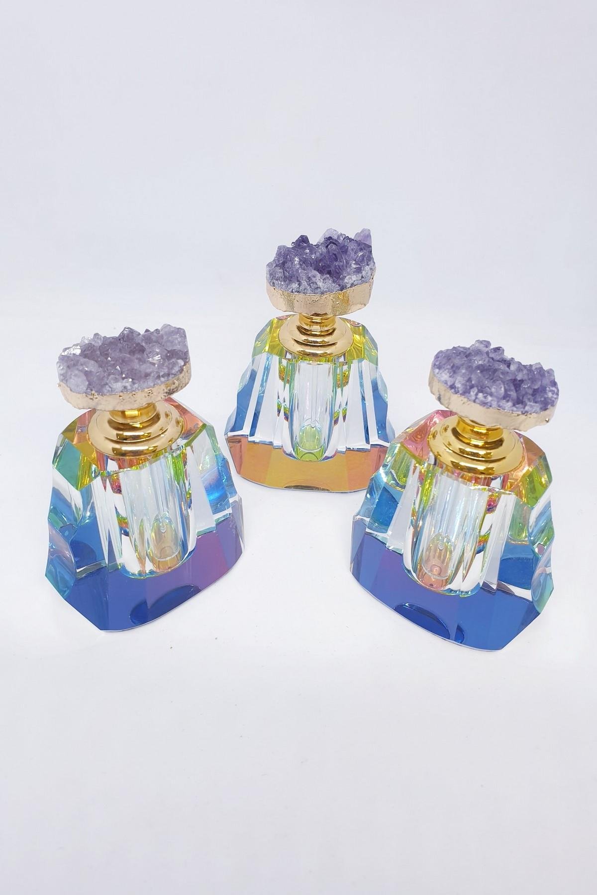 Ametist Doğal Taş Özel Tasarım Parfüm Şişesi