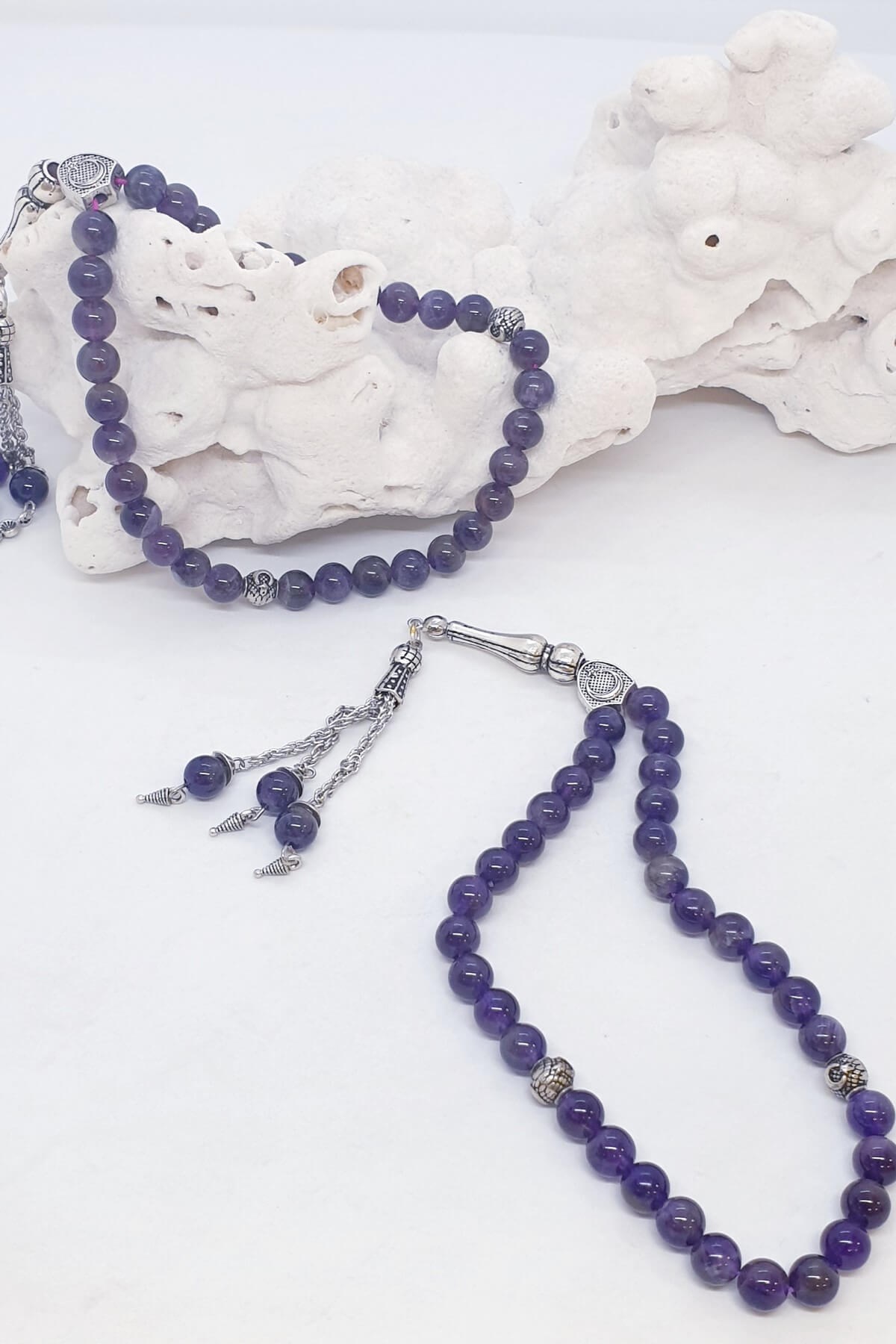 Ametist Doğal Taş Tesbih