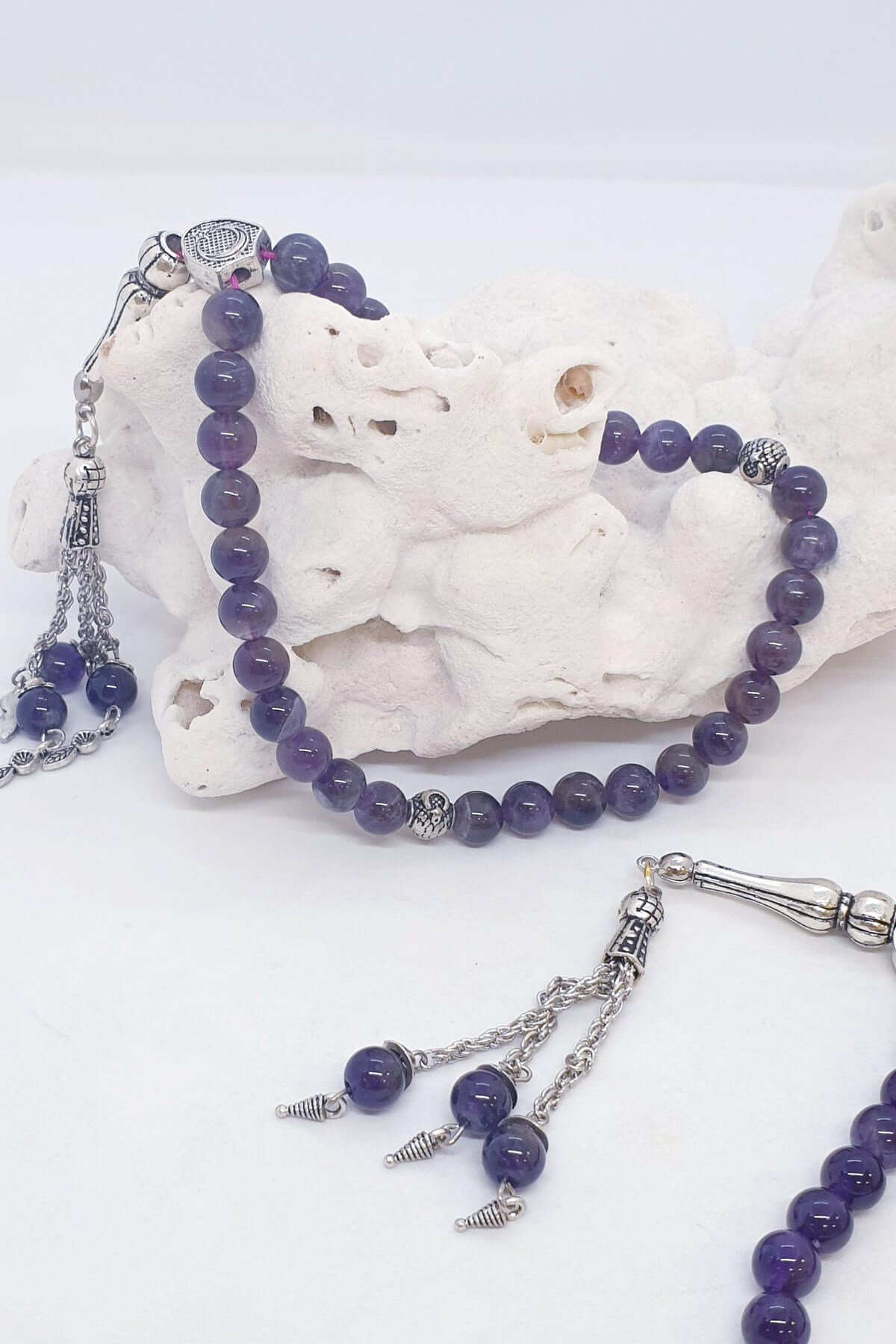 Ametist Doğal Taş Tesbih