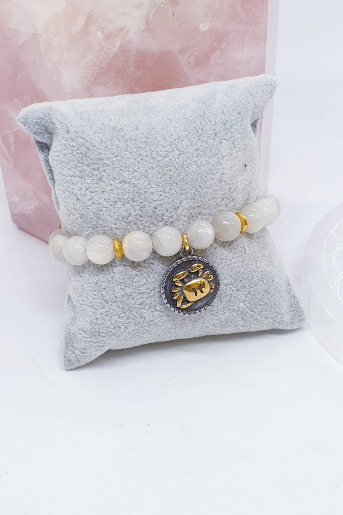 Ay Taşı Yengeç Burcu Doğal Taş Bileklik