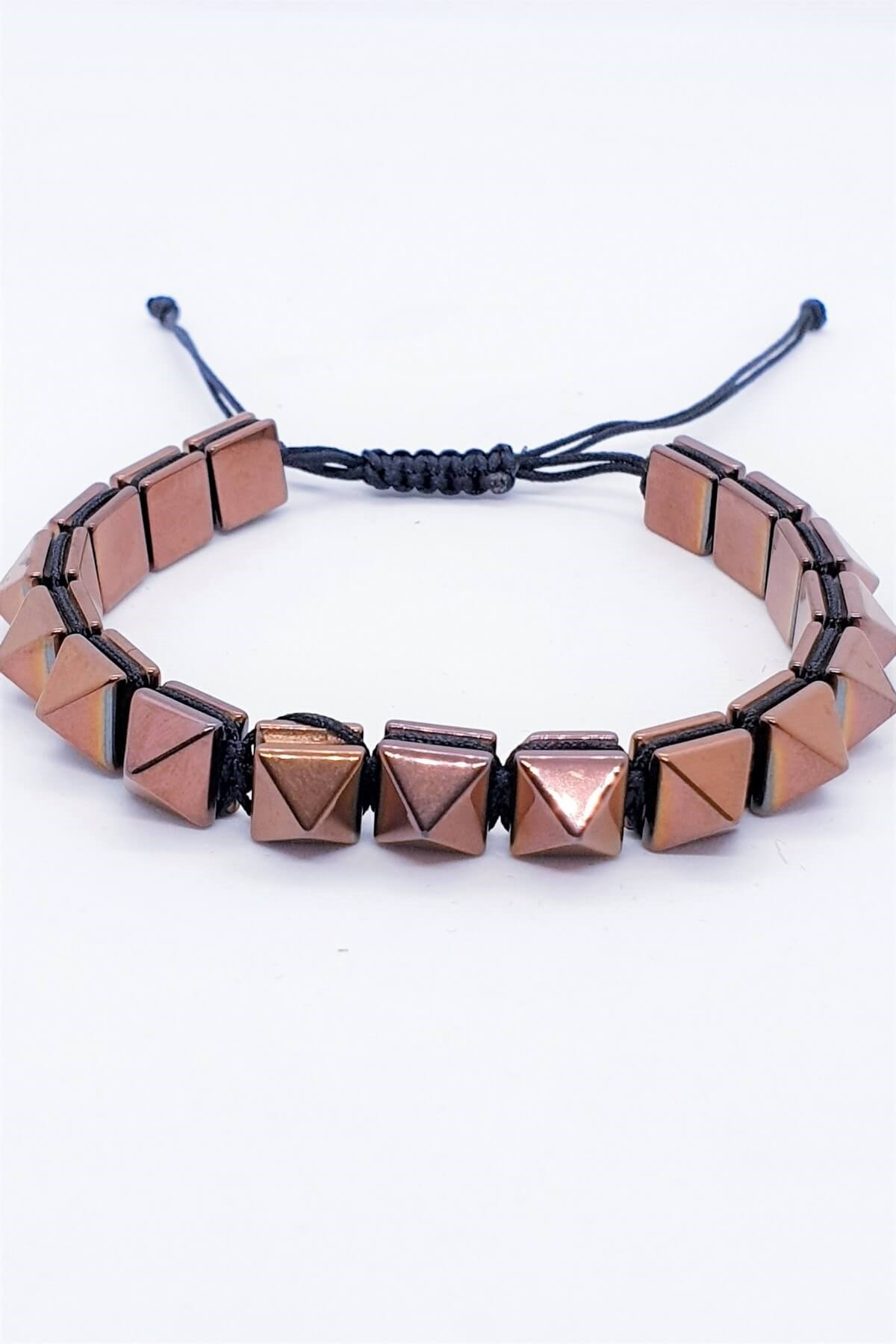 Bronz Hematit Prizma Şeklinde Erkek Bileklik