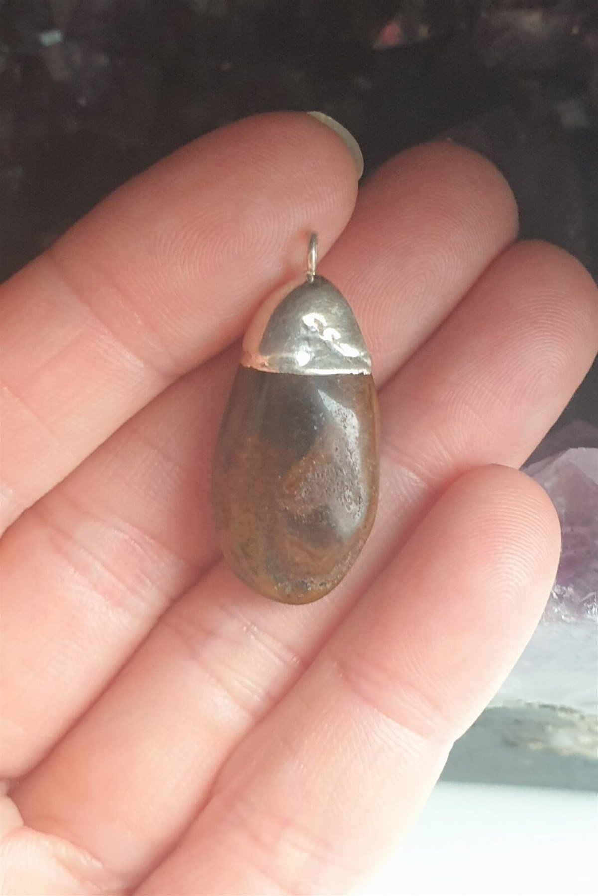 Bronzit Doğal Taş Kolye Ucu