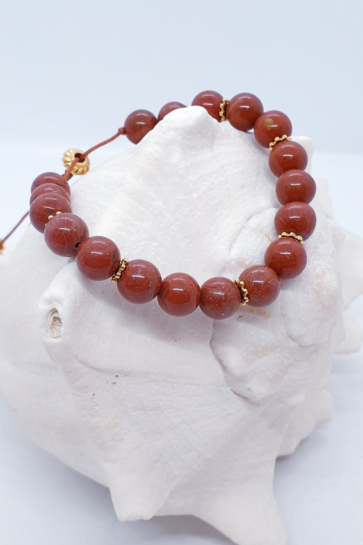 Elastiki Kırmızı Jasper Bileklik