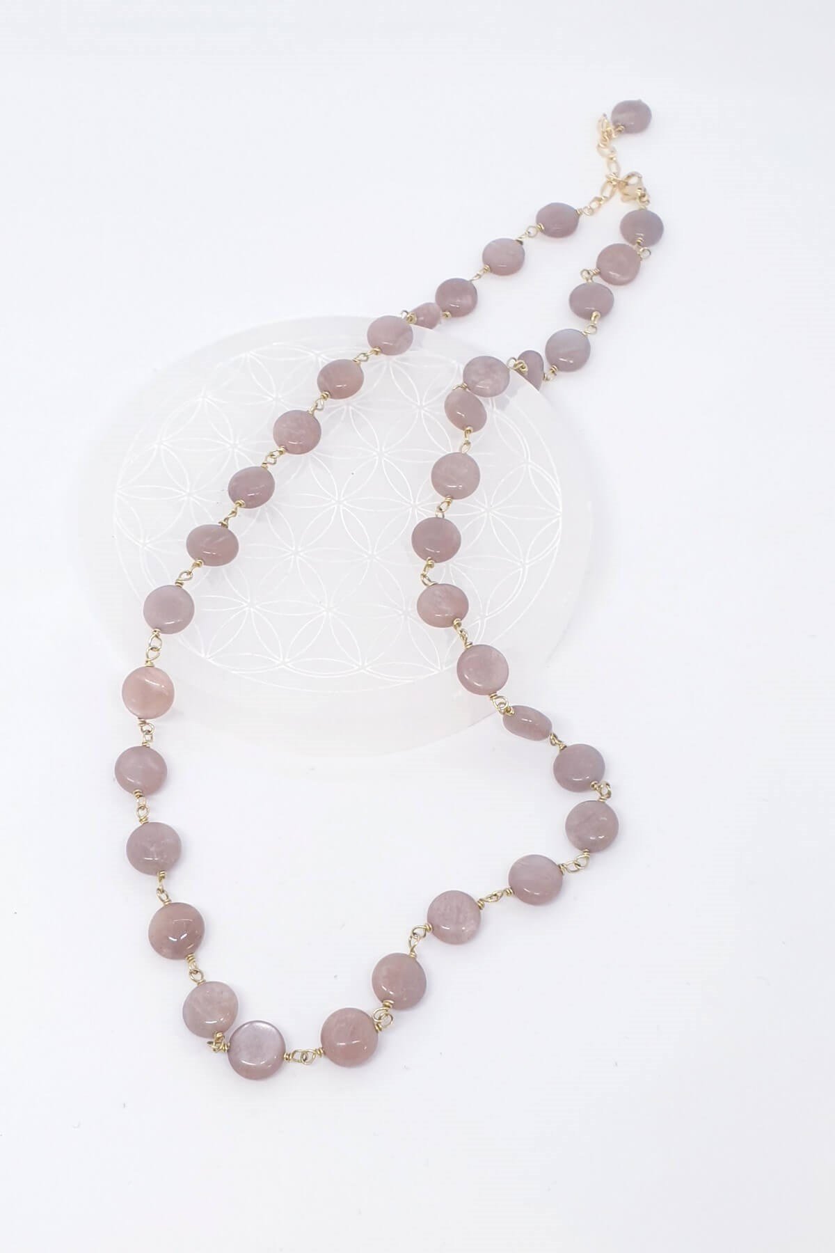 Elegant Pembe Doğal Taş Butik Kolye