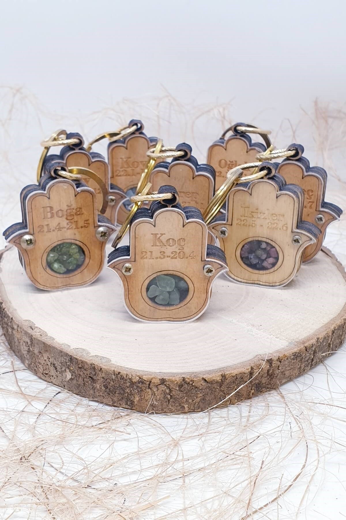 Fatmanın Eli Sitrin Doğal Taşlı Yay Burcu Anahtarlık