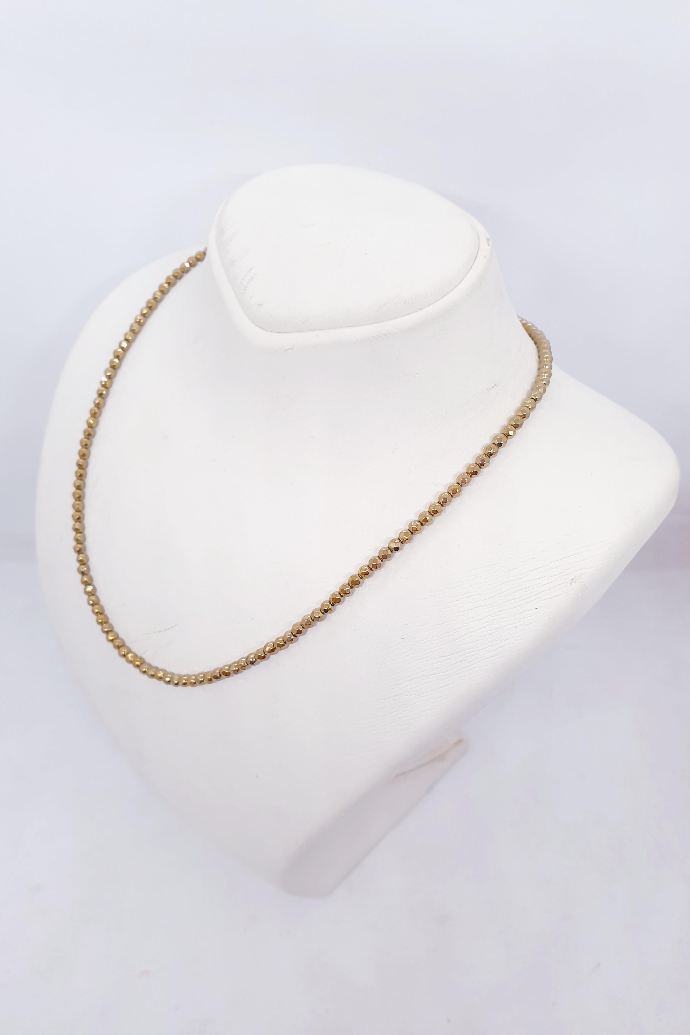 Gold Fasetli Hematit Kolye