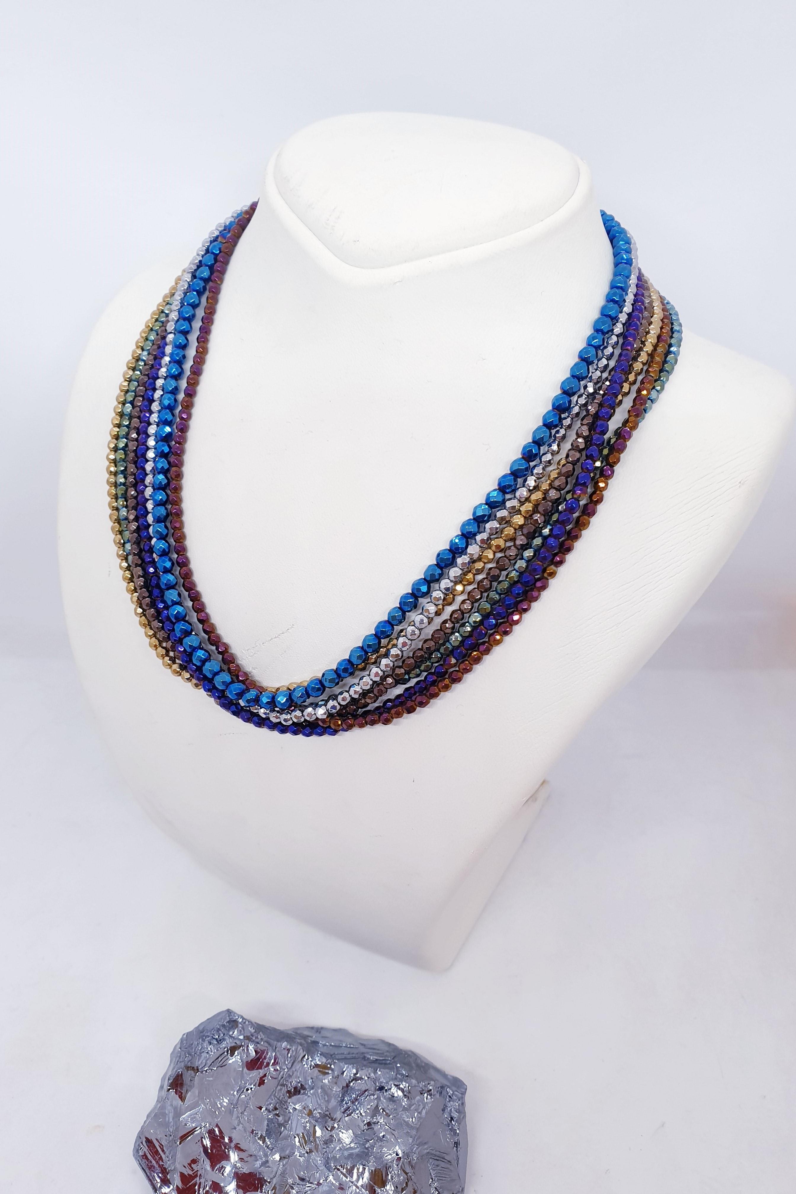 Gold Fasetli Hematit Kolye