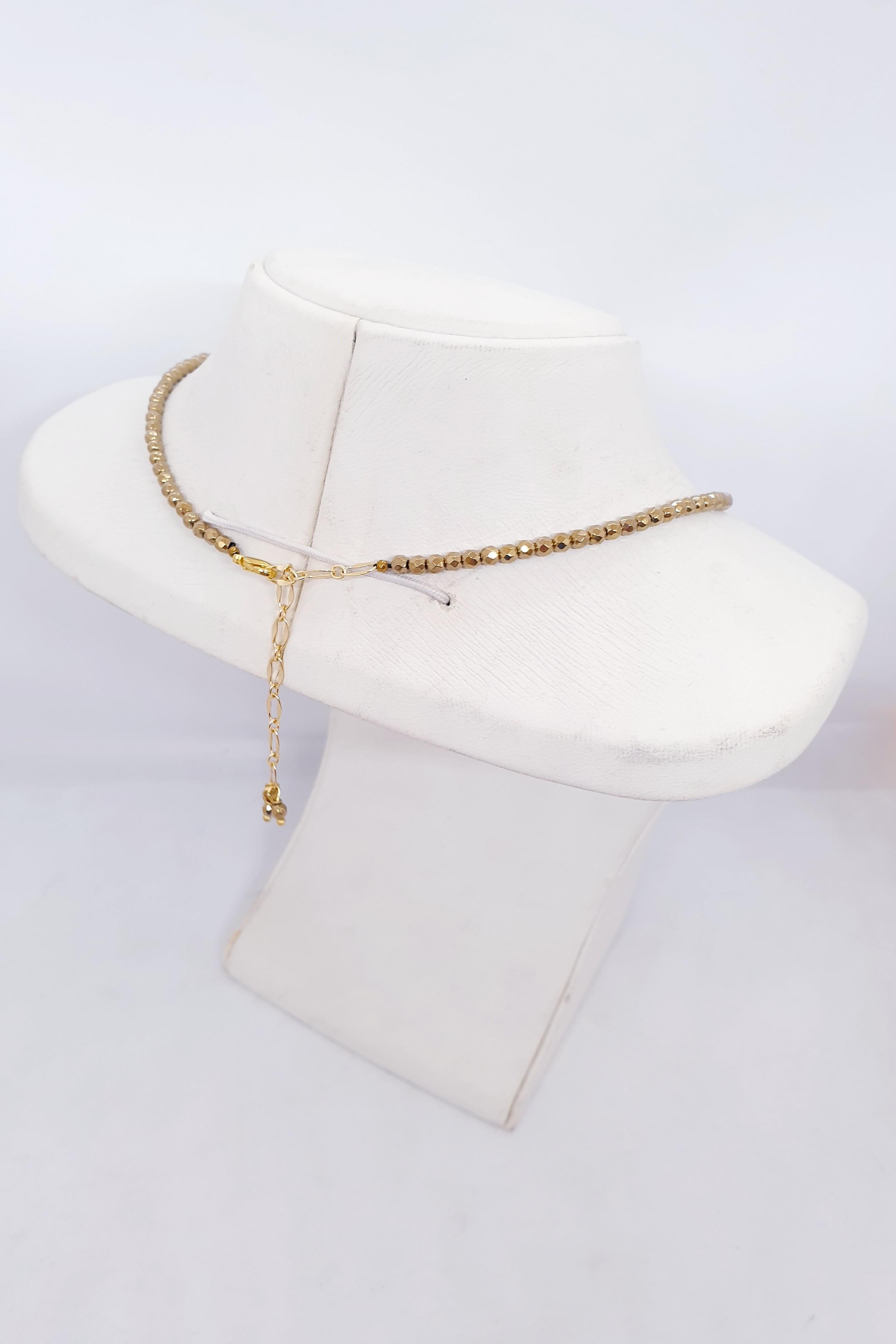 Gold Fasetli Hematit Kolye