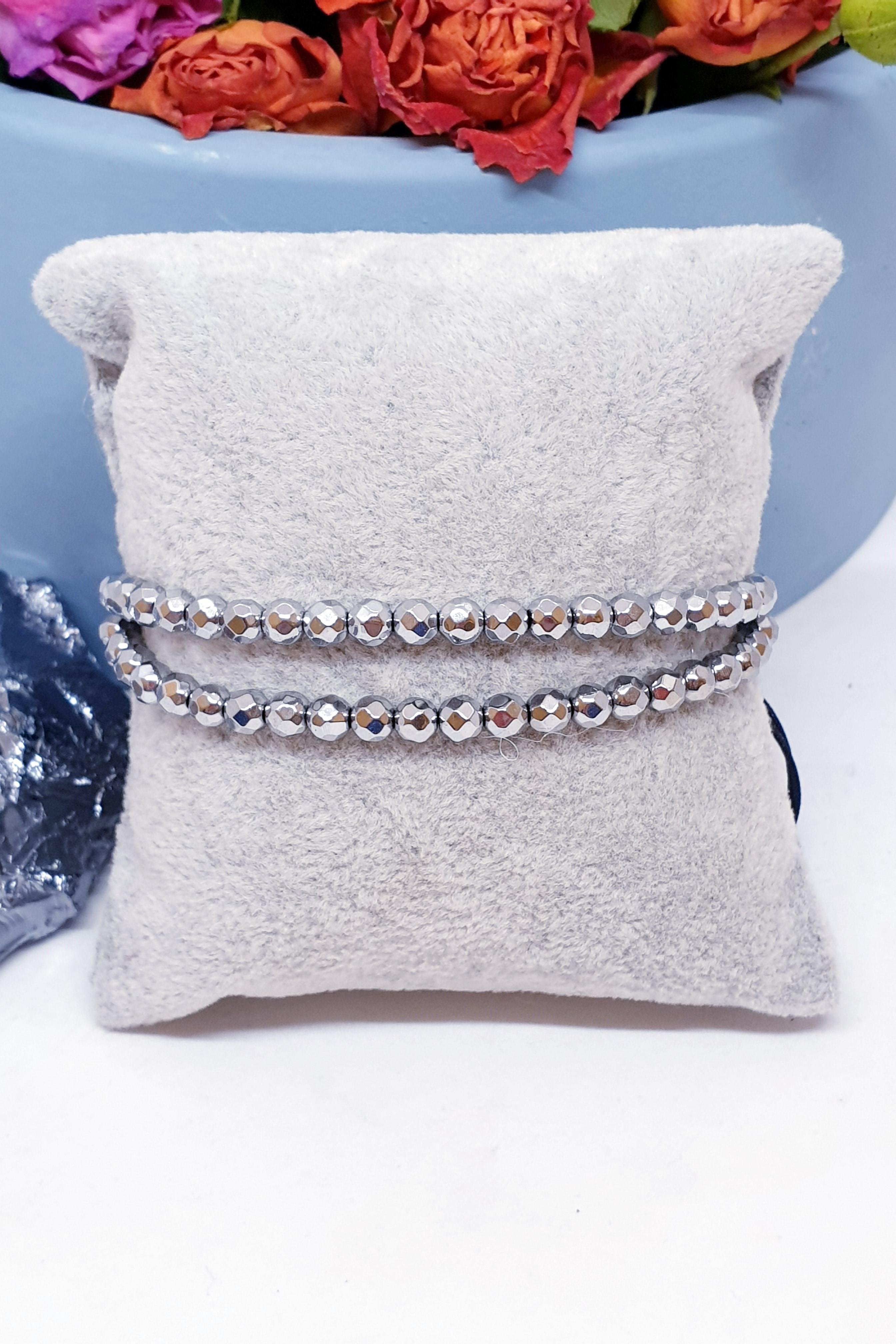 Gümüş Hematit Bileklik