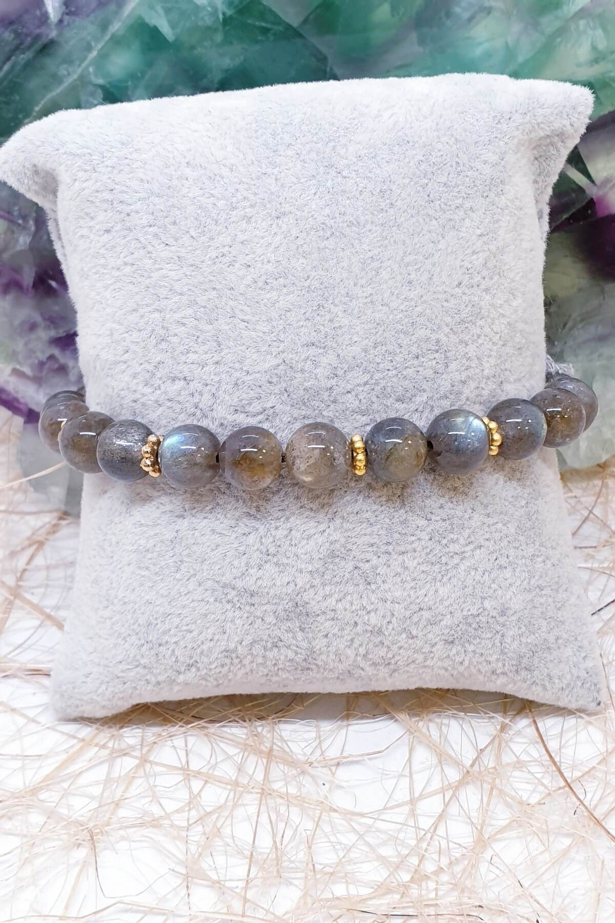 Gümüş Labrodorit Doğal Taş Bileklik