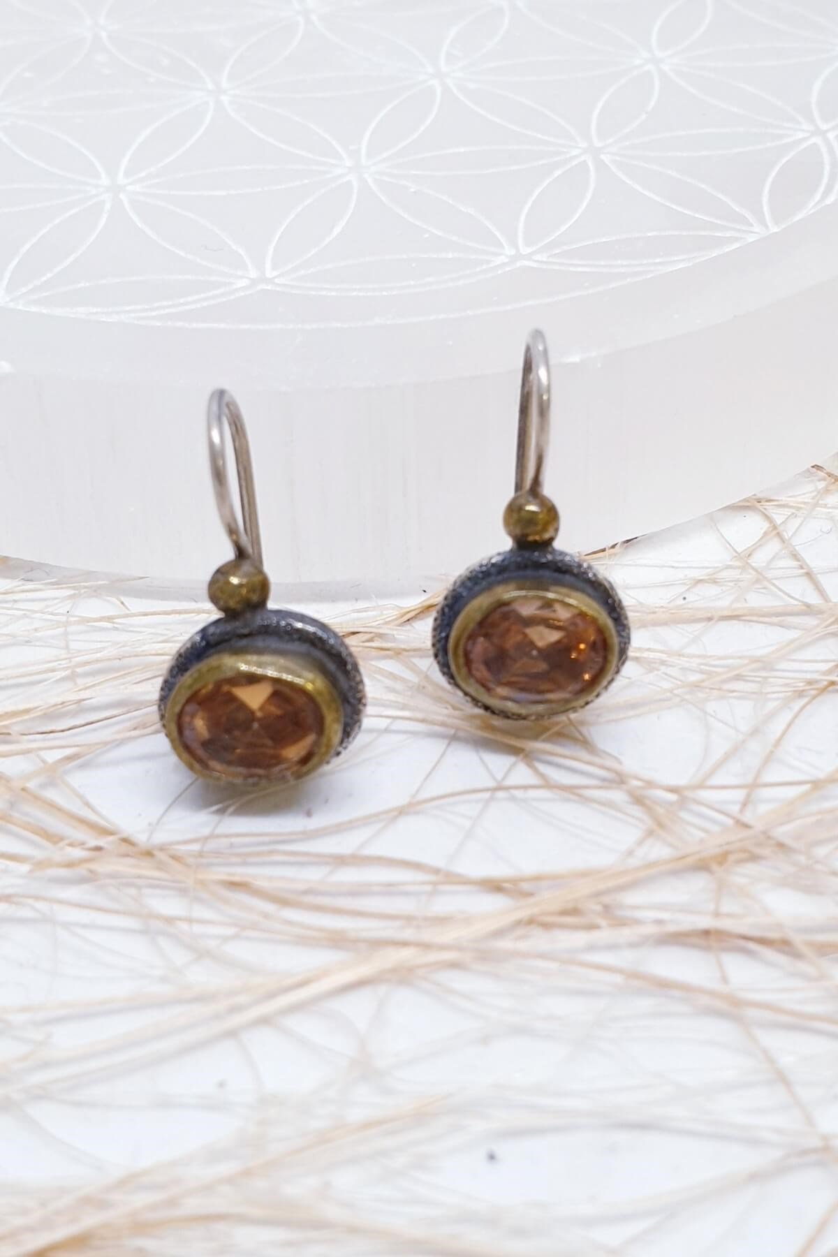 Gümüş Topaz Doğaltaş Küpe