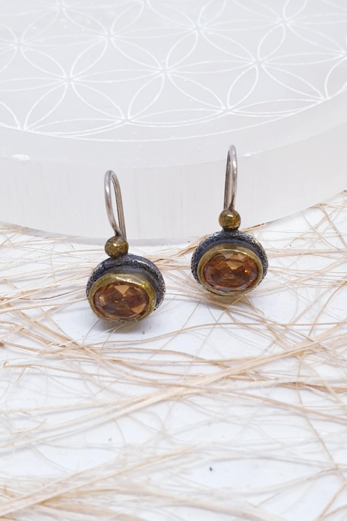 Gümüş Topaz Doğaltaş Küpe