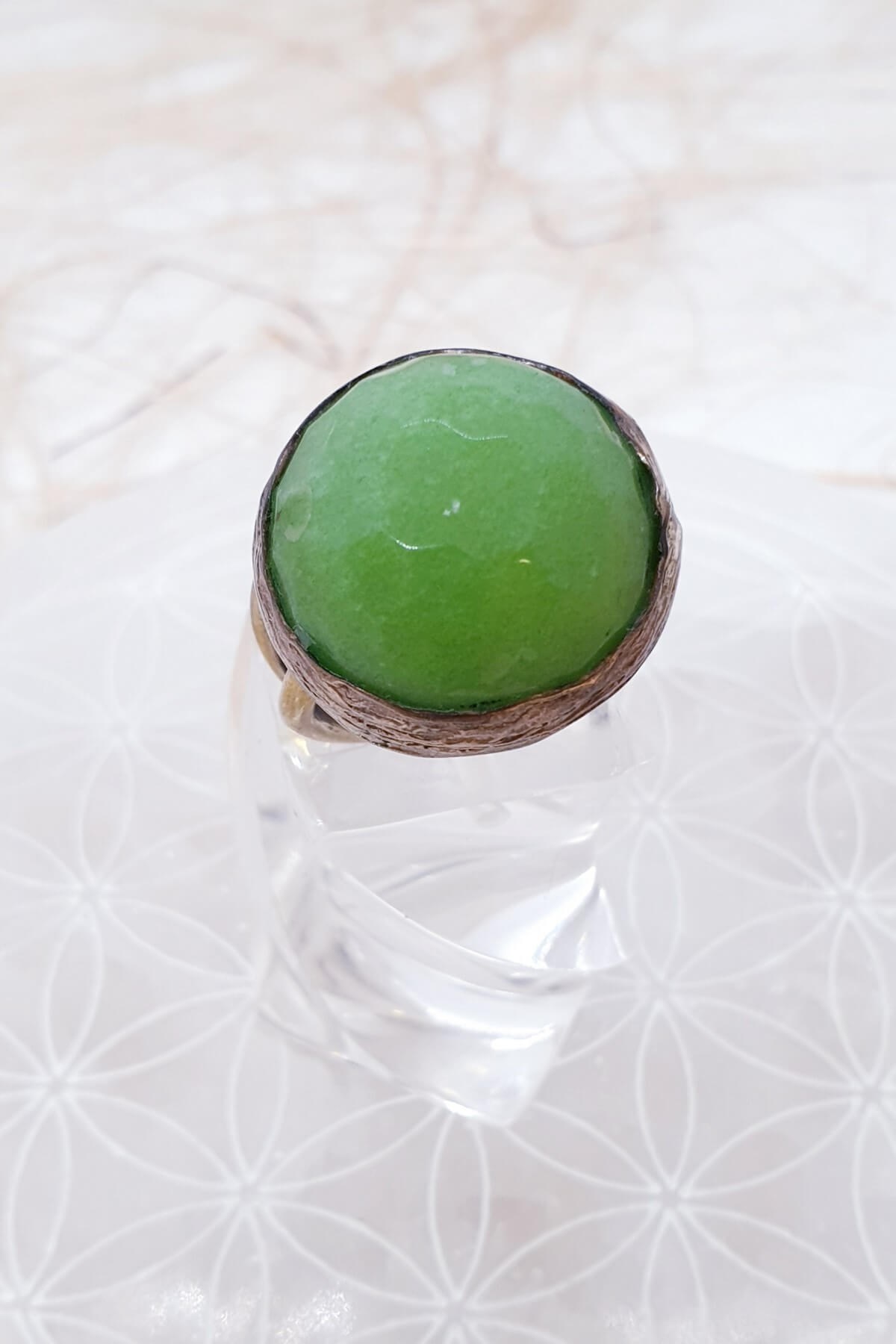 Gümüş Yeşil Akik Yüzük